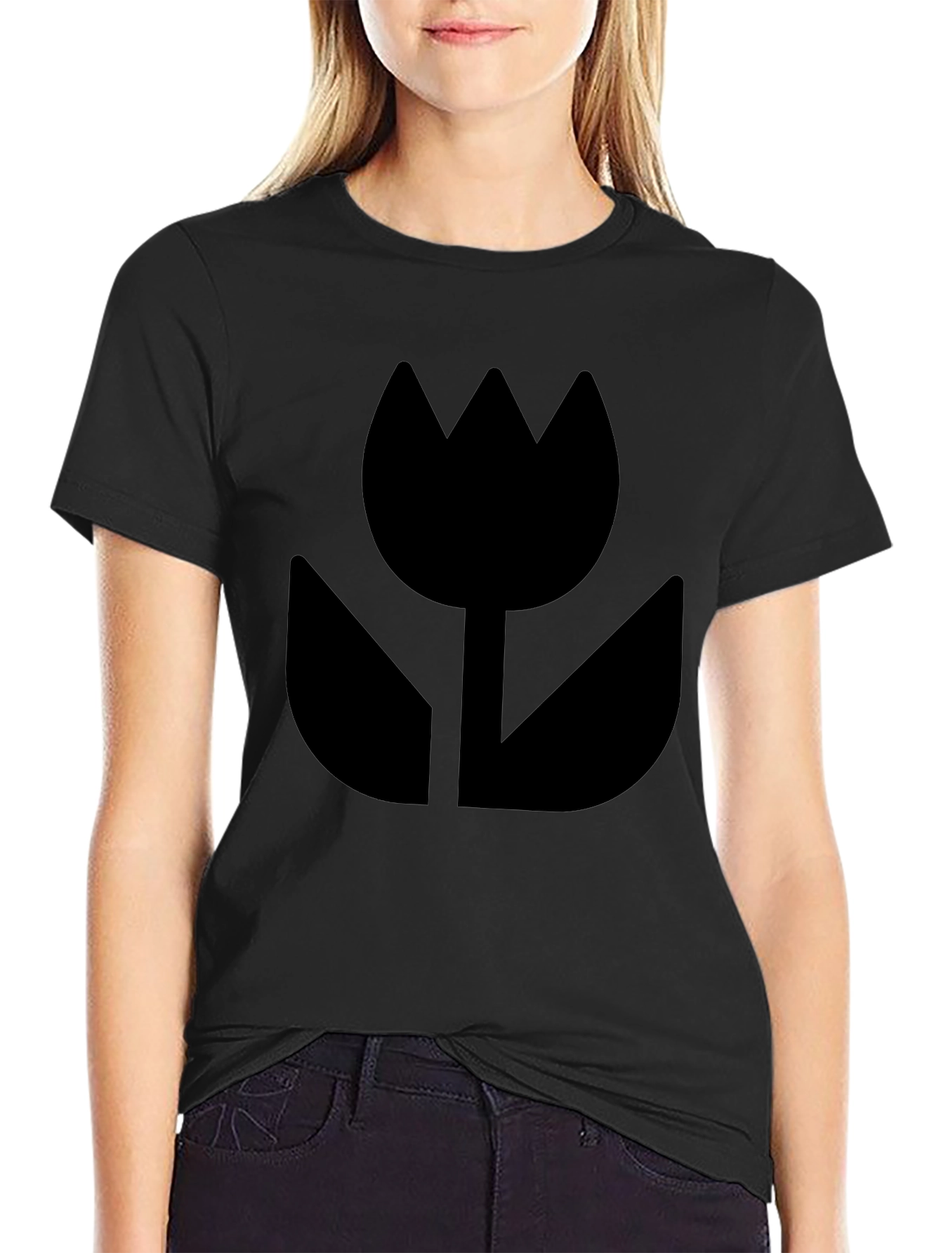 Black Tulip Graphic T-Shirt