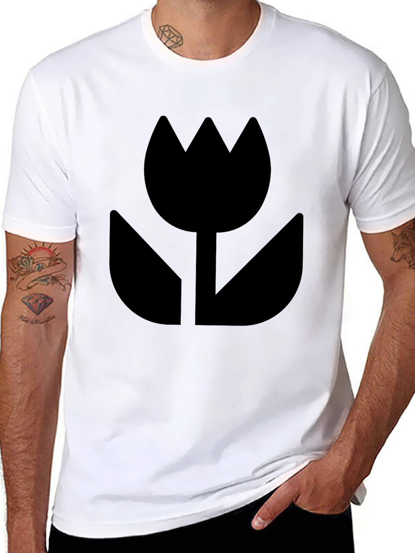 Black Tulip Graphic T-Shirt