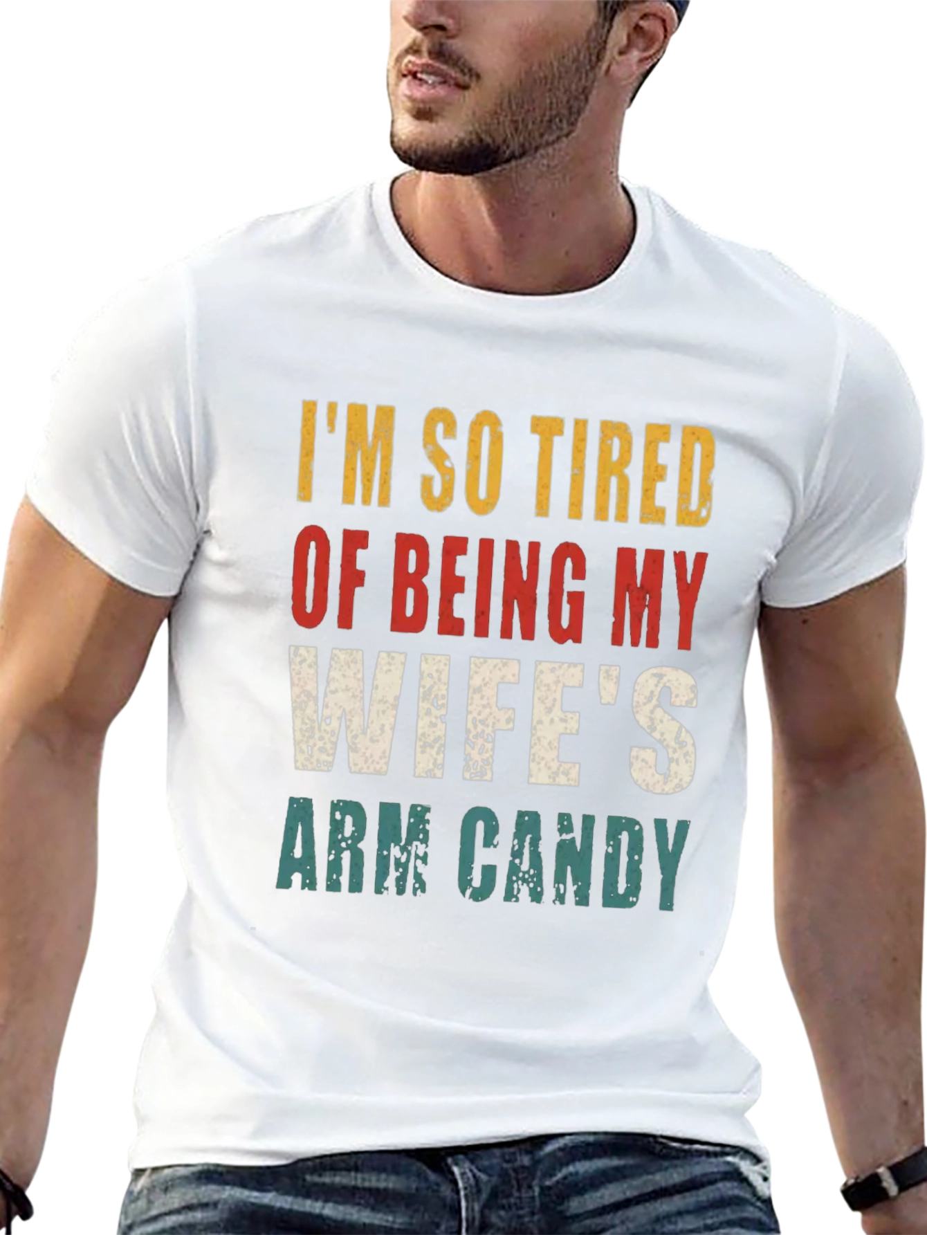 Funny Wifes Arm Candy Graphic T-Shirt