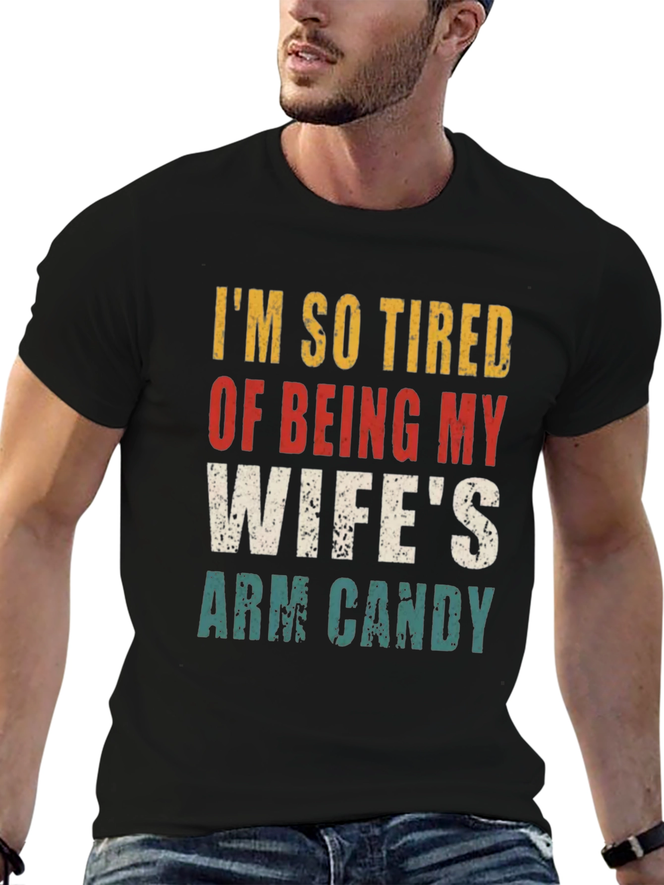 Funny Wifes Arm Candy Graphic T-Shirt