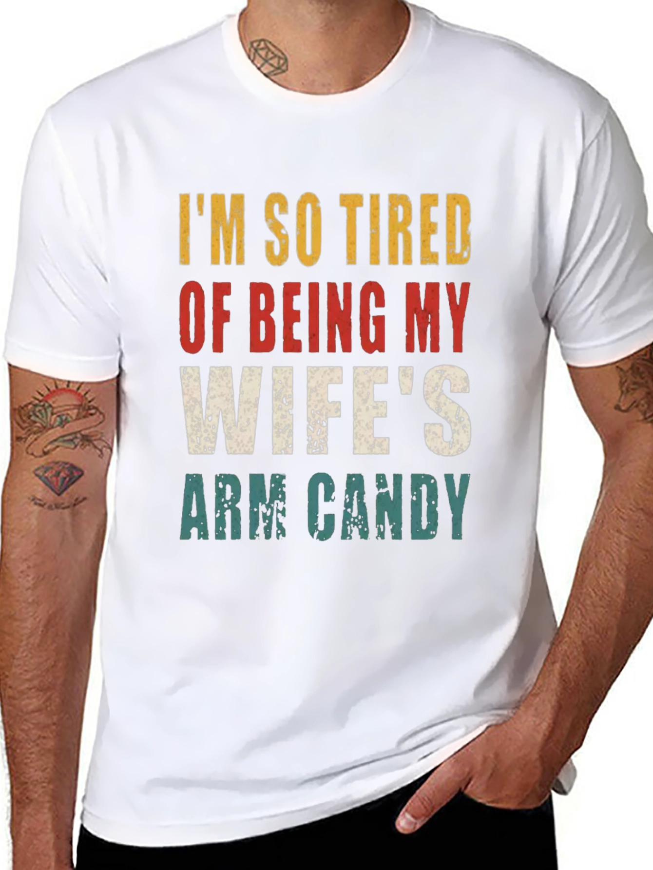 Funny Wifes Arm Candy Graphic T-Shirt