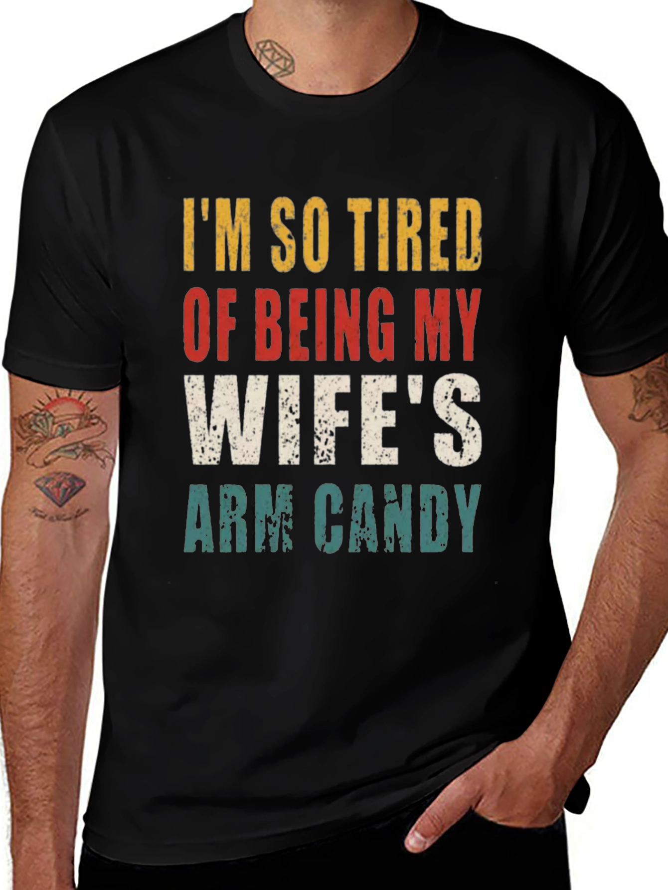 Funny Wifes Arm Candy Graphic T-Shirt