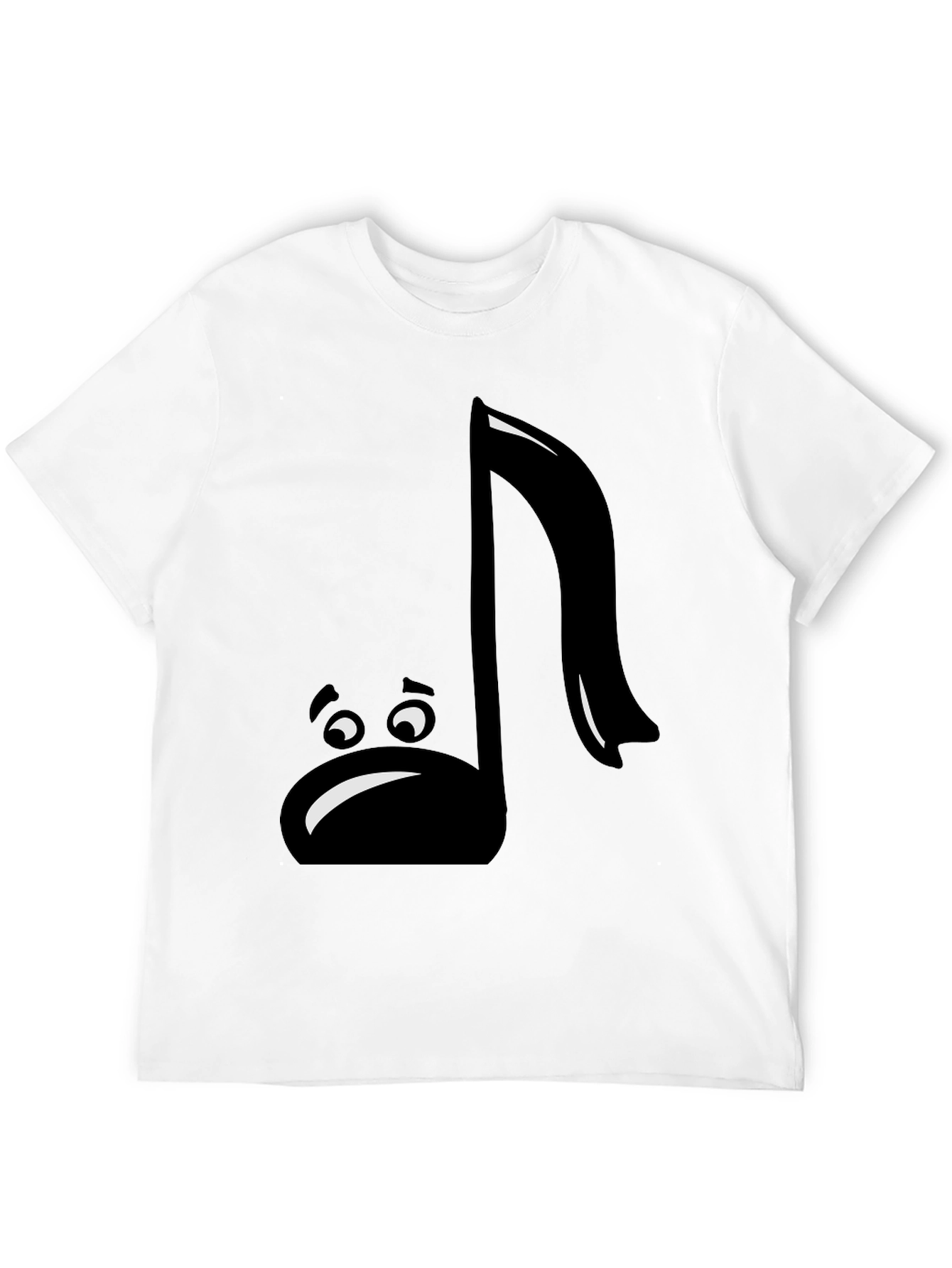 Sad Music Note Graphic T-Shirt - Black Cotton Tee