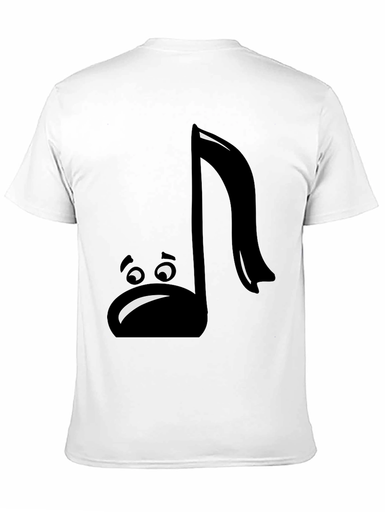Sad Music Note Graphic T-Shirt - Black Cotton Tee