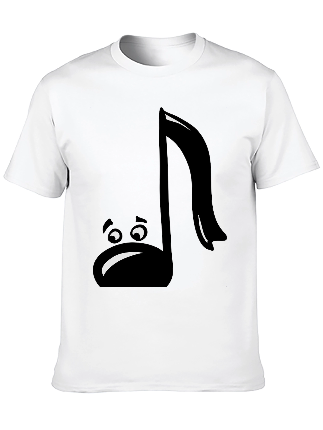 Sad Music Note Graphic T-Shirt - Black Cotton Tee