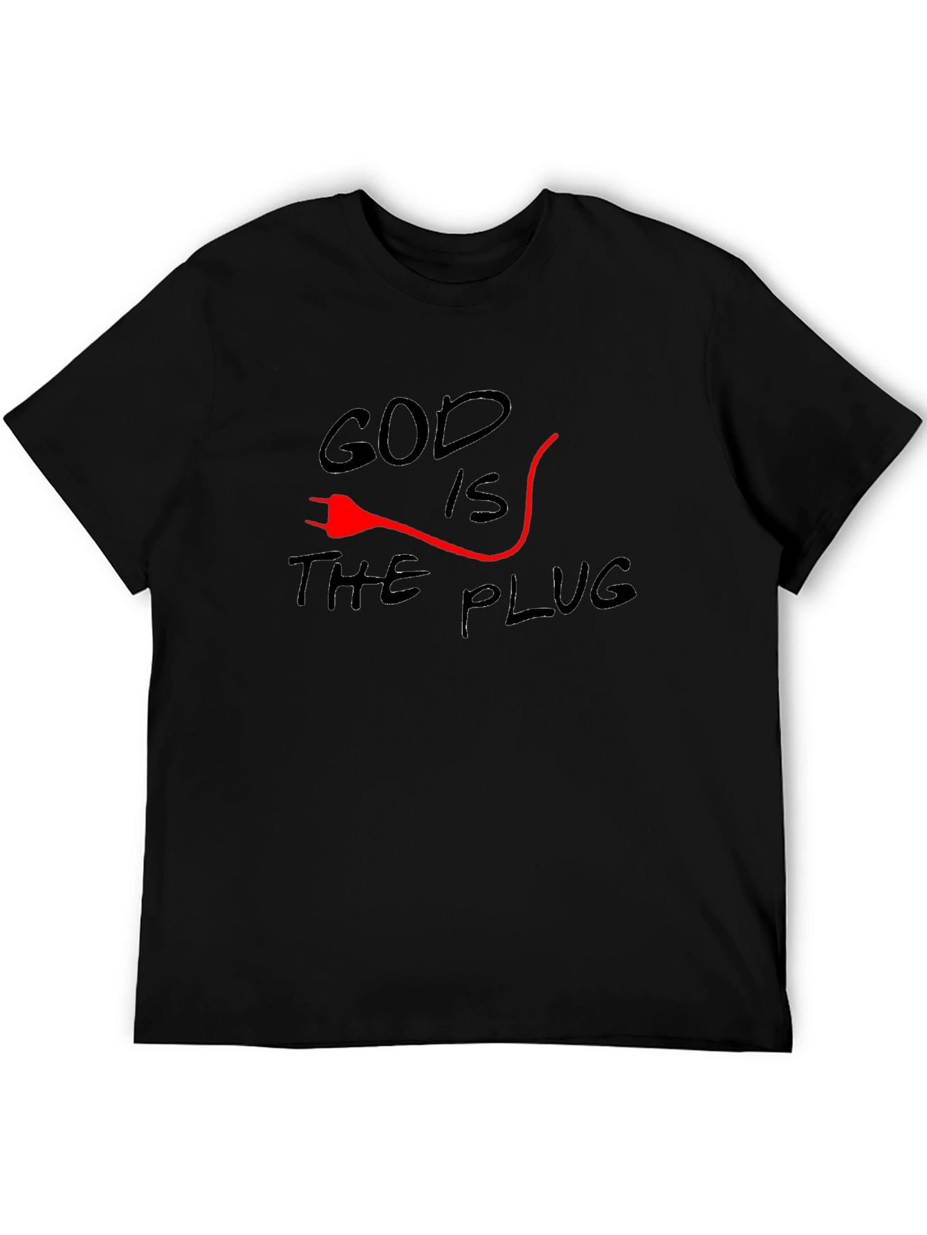 God is the Plug Graphic T-Shirt - Black