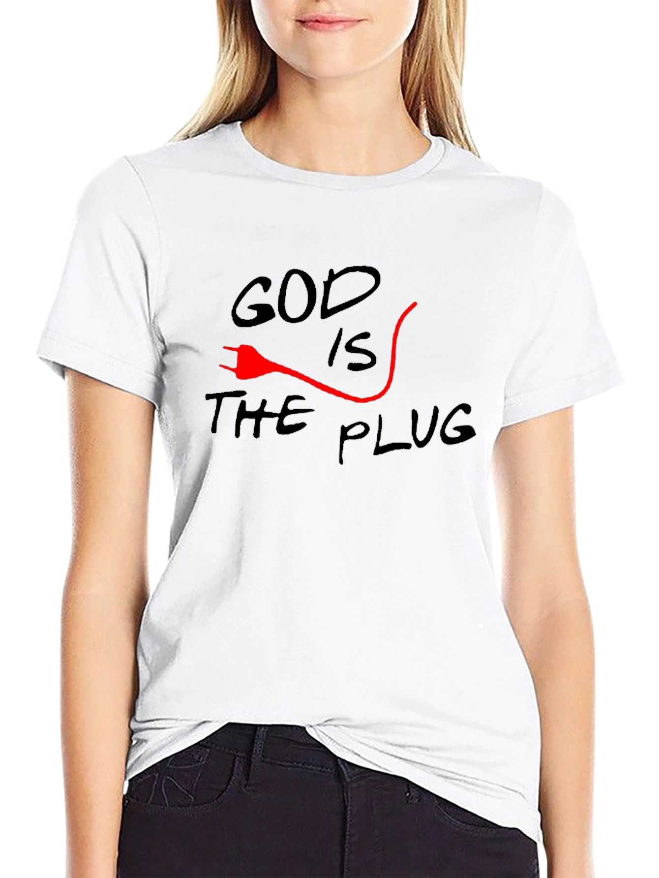 God is the Plug Graphic T-Shirt - Black