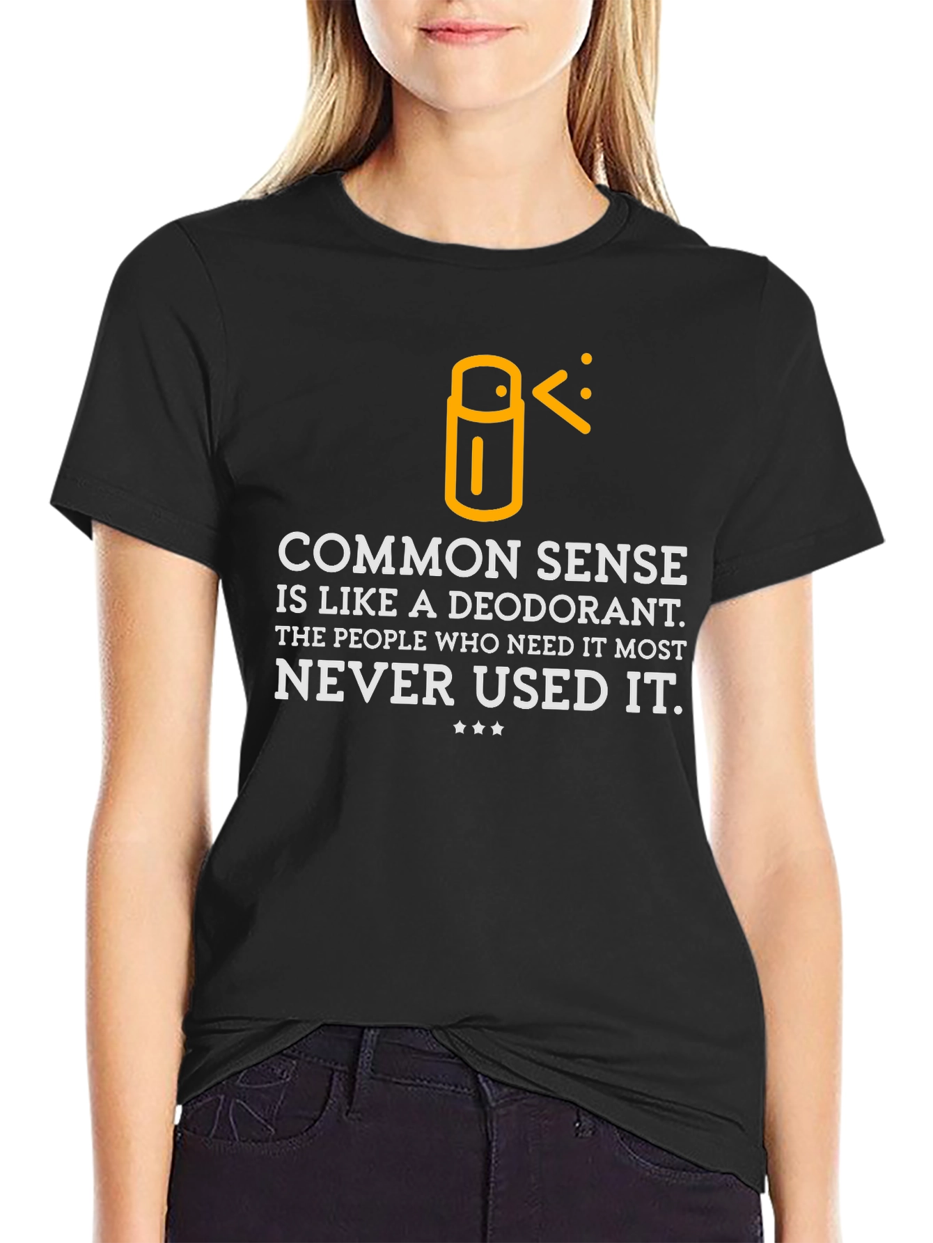 Funny Common Sense Deodorant Graphic T-Shirt