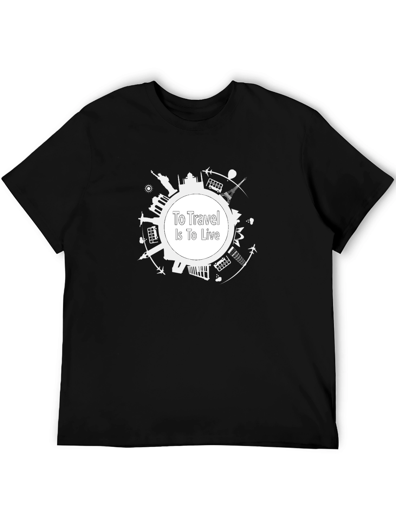 To Travel is To Live Black Graphic Tee