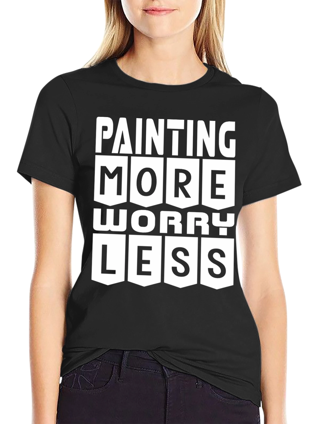 Painting More Worry Less Graphic T-Shirt