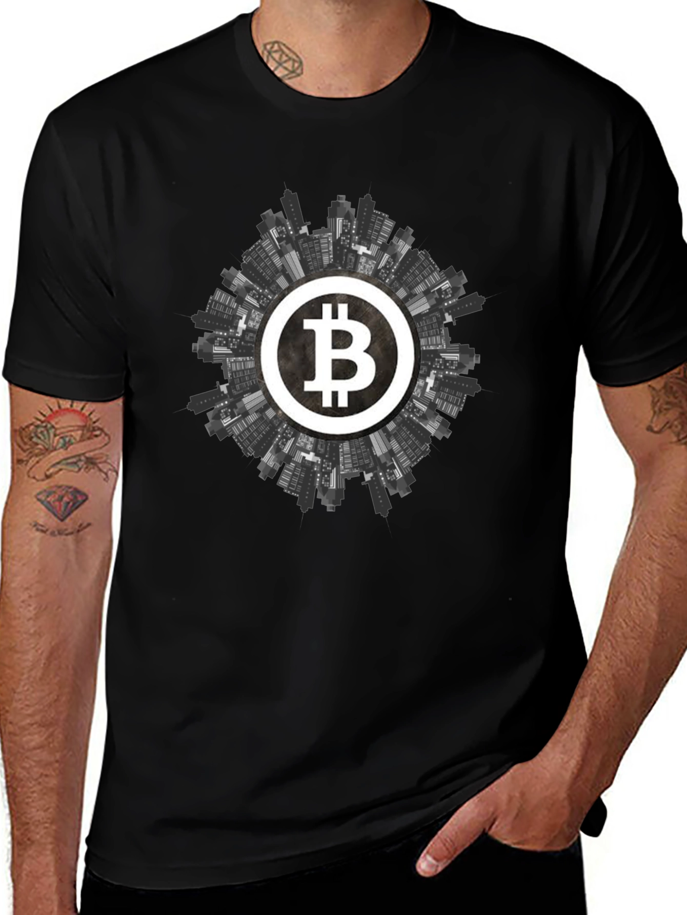 Bitcoin Cityscape Graphic Tee - Crypto Apparel