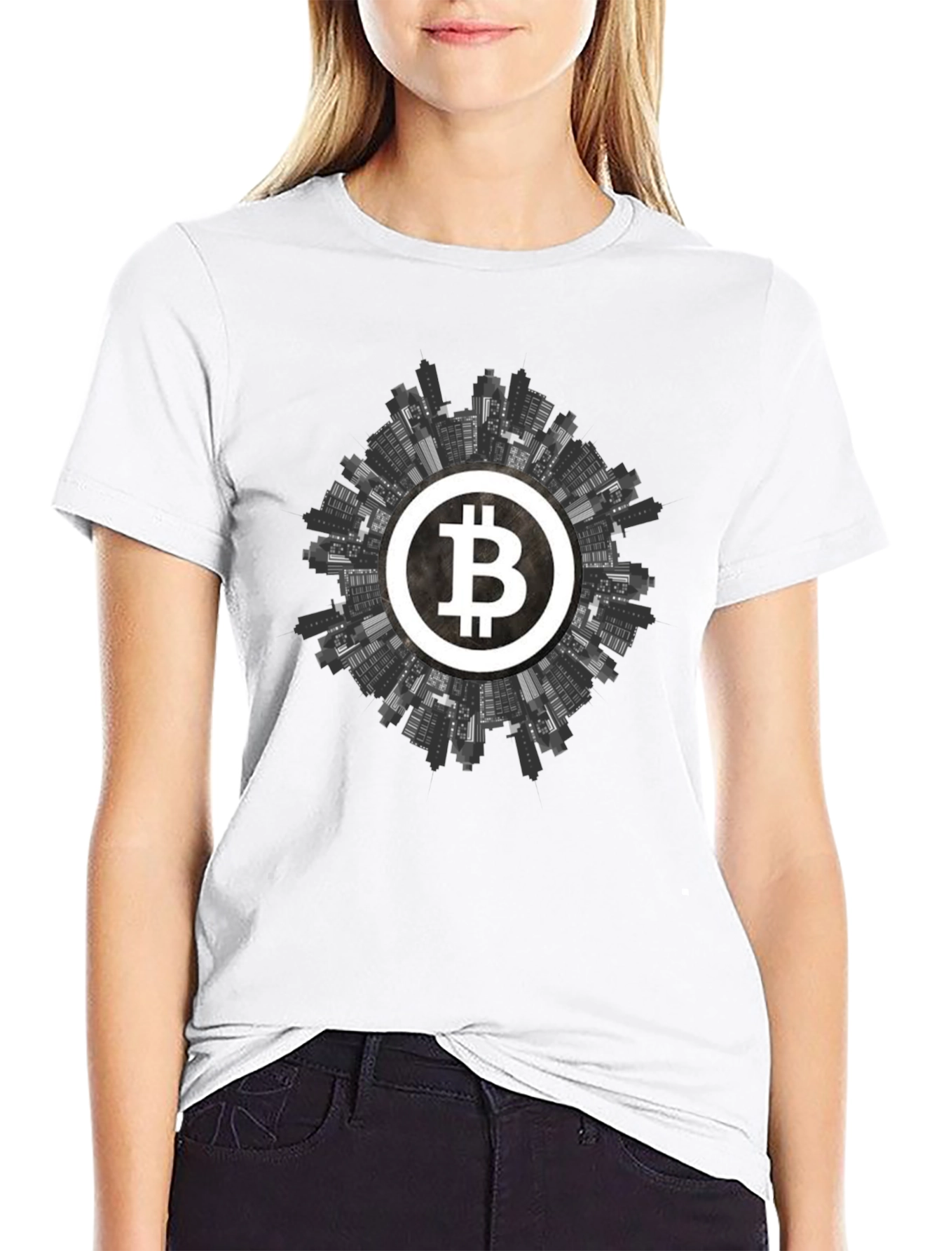 Bitcoin Cityscape Graphic Tee - Crypto Apparel