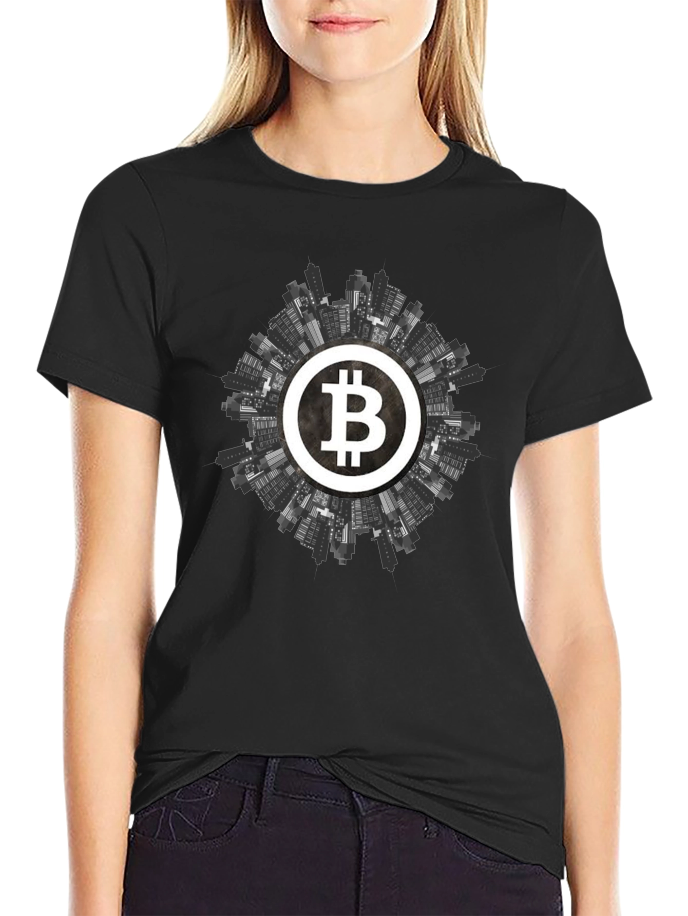 Bitcoin Cityscape Graphic Tee - Crypto Apparel
