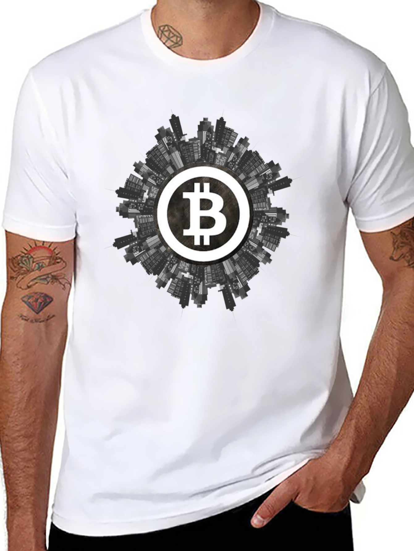 Bitcoin Cityscape Graphic Tee - Crypto Apparel