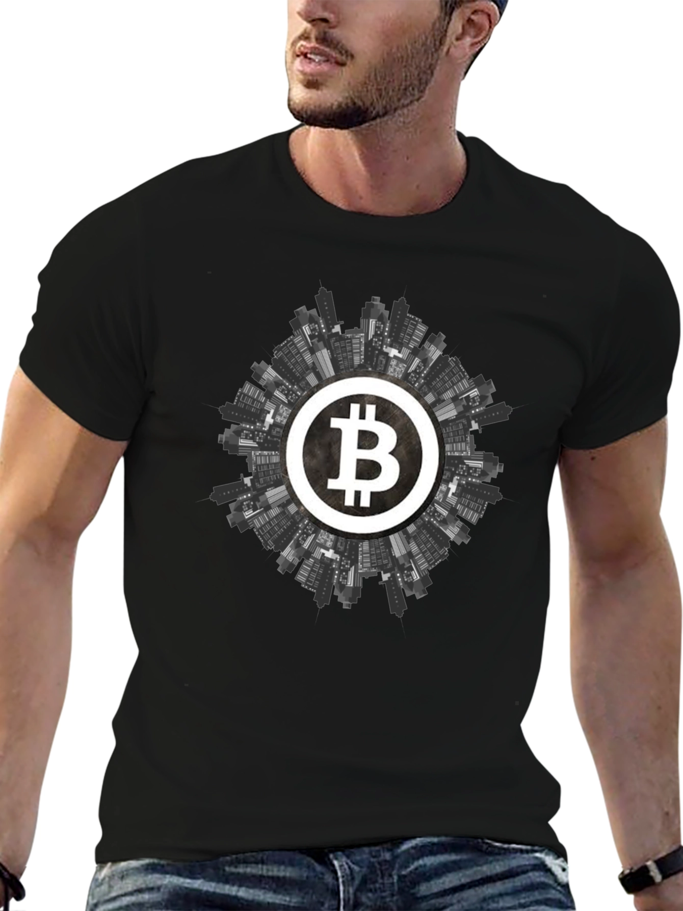 Bitcoin Cityscape Graphic Tee - Crypto Apparel