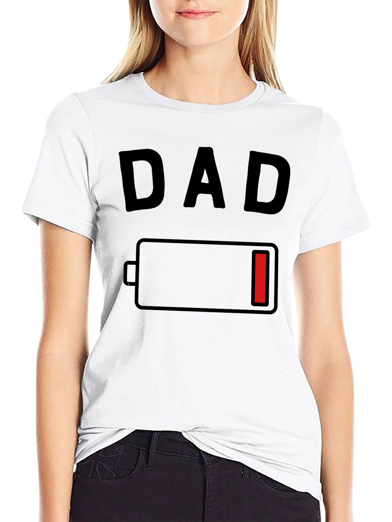 Dad Low Battery Graphic T-Shirt