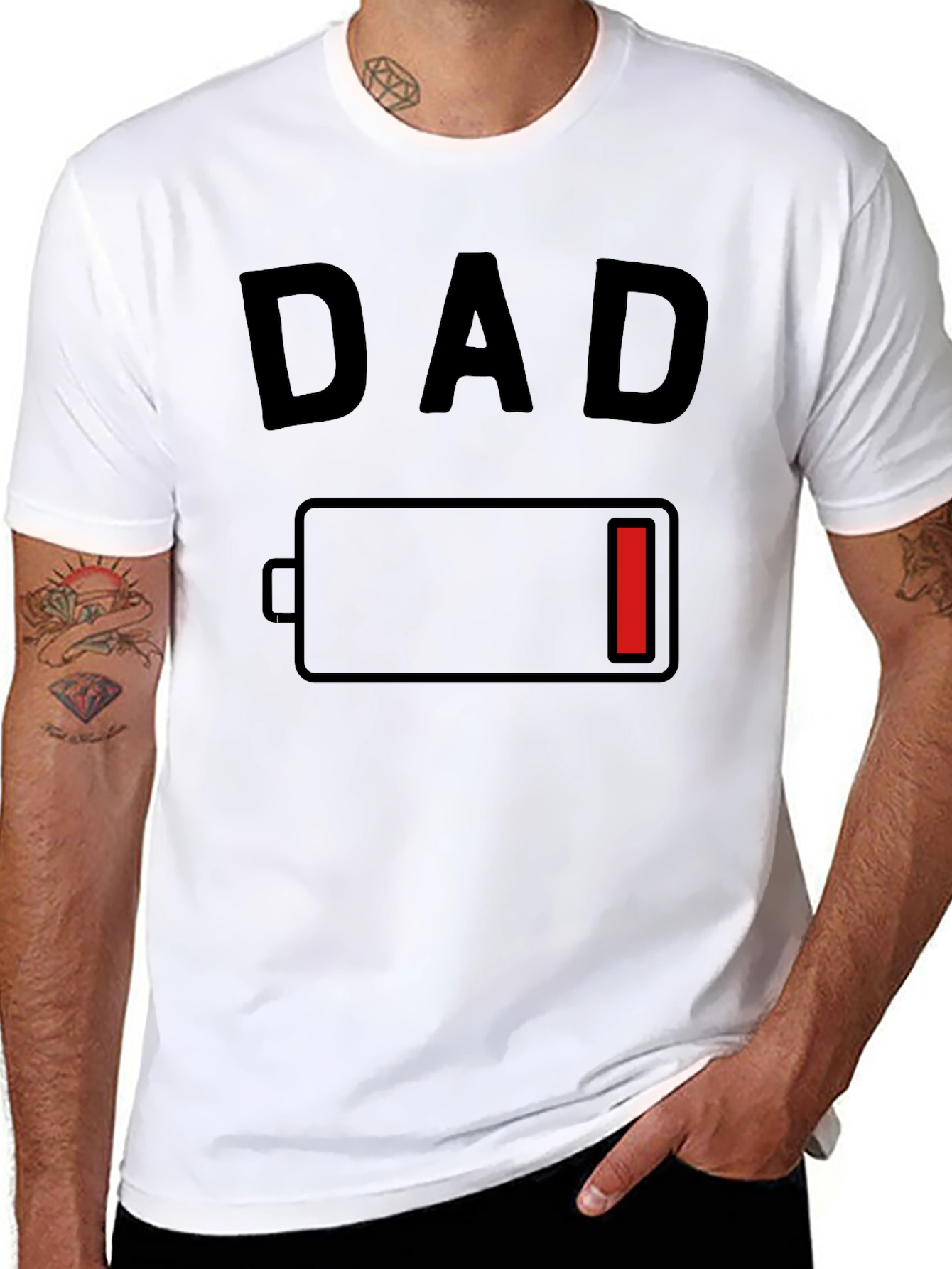 Dad Low Battery Graphic T-Shirt