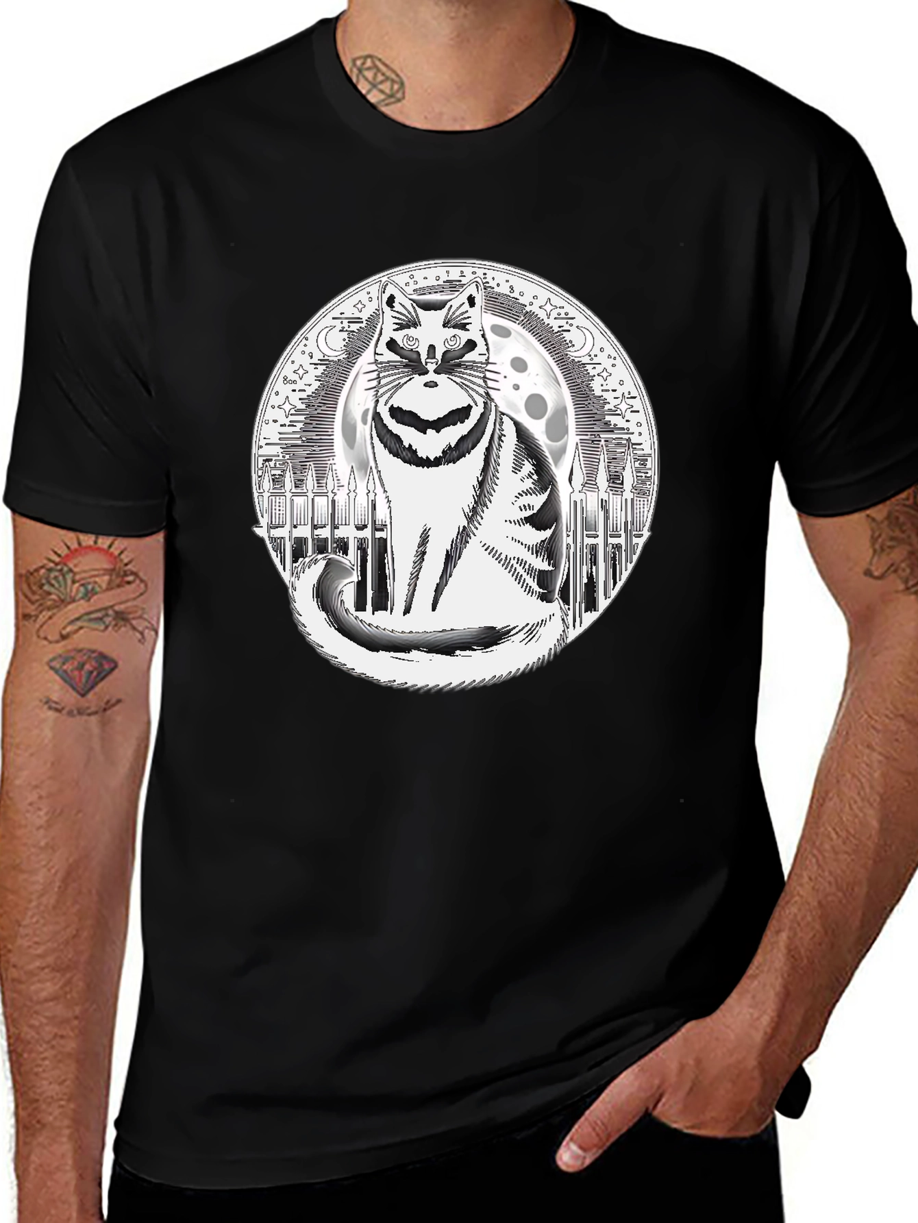Raccoon Moon Mens Graphic T-Shirt