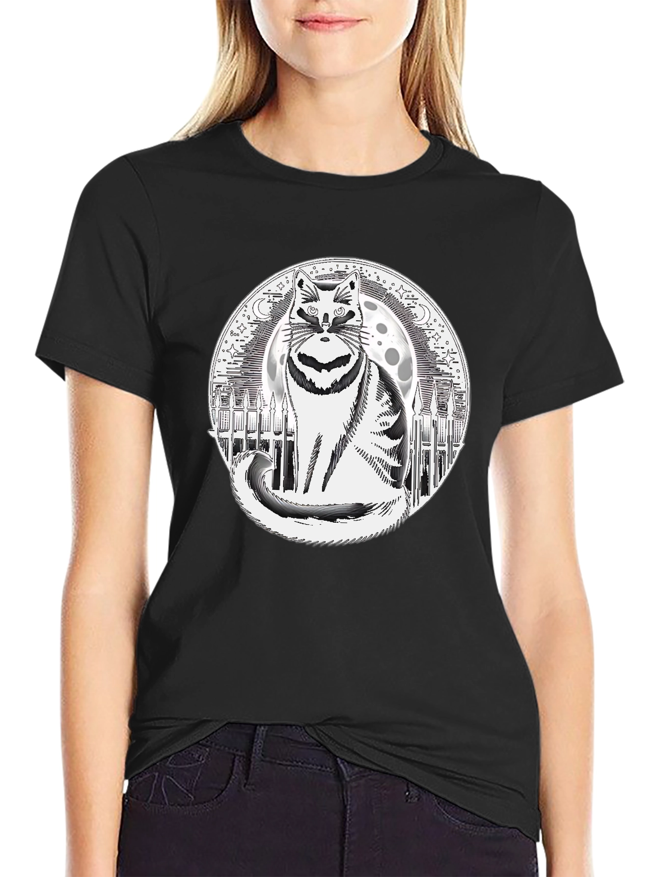 Raccoon Moon Mens Graphic T-Shirt