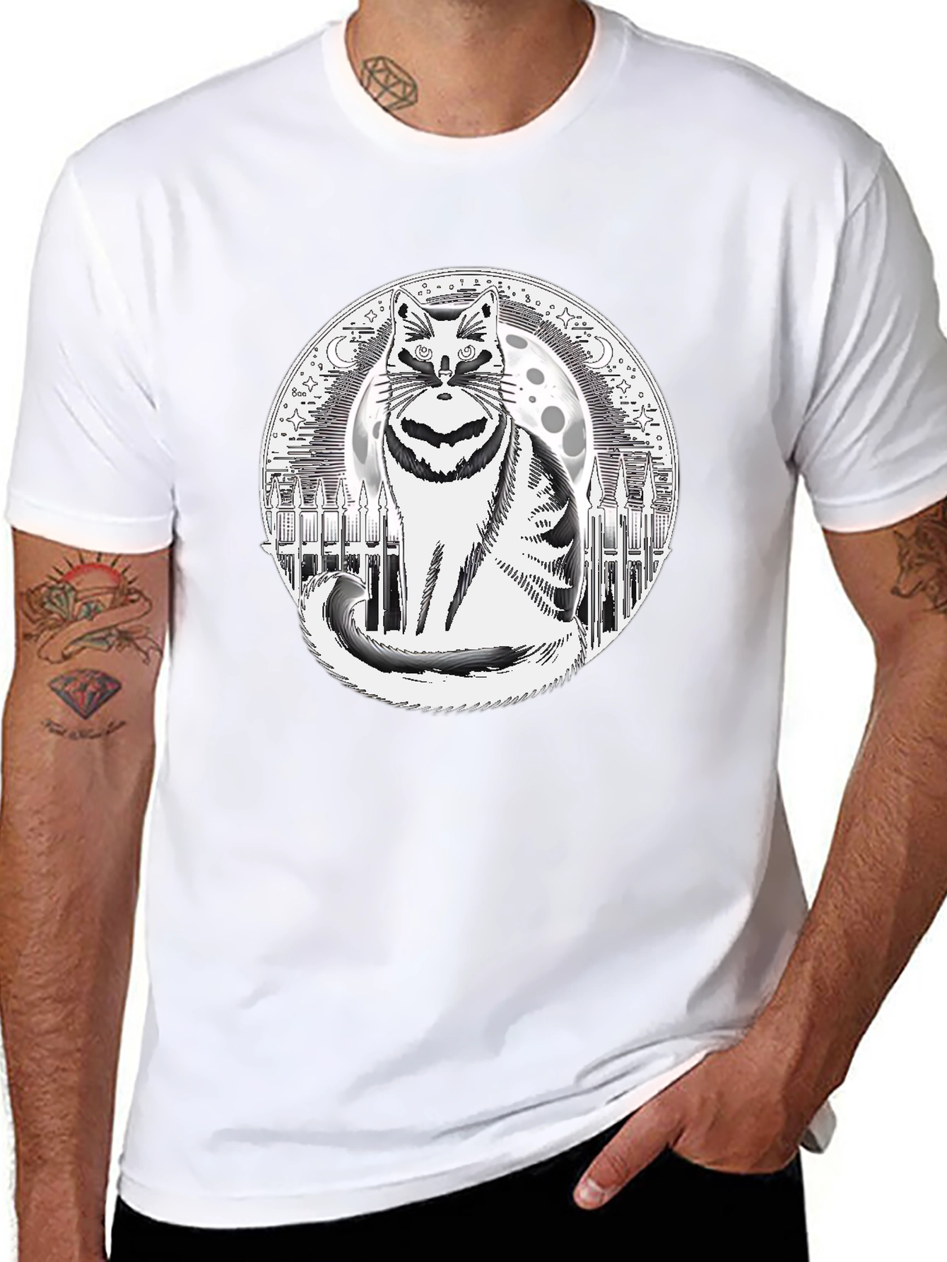 Raccoon Moon Mens Graphic T-Shirt