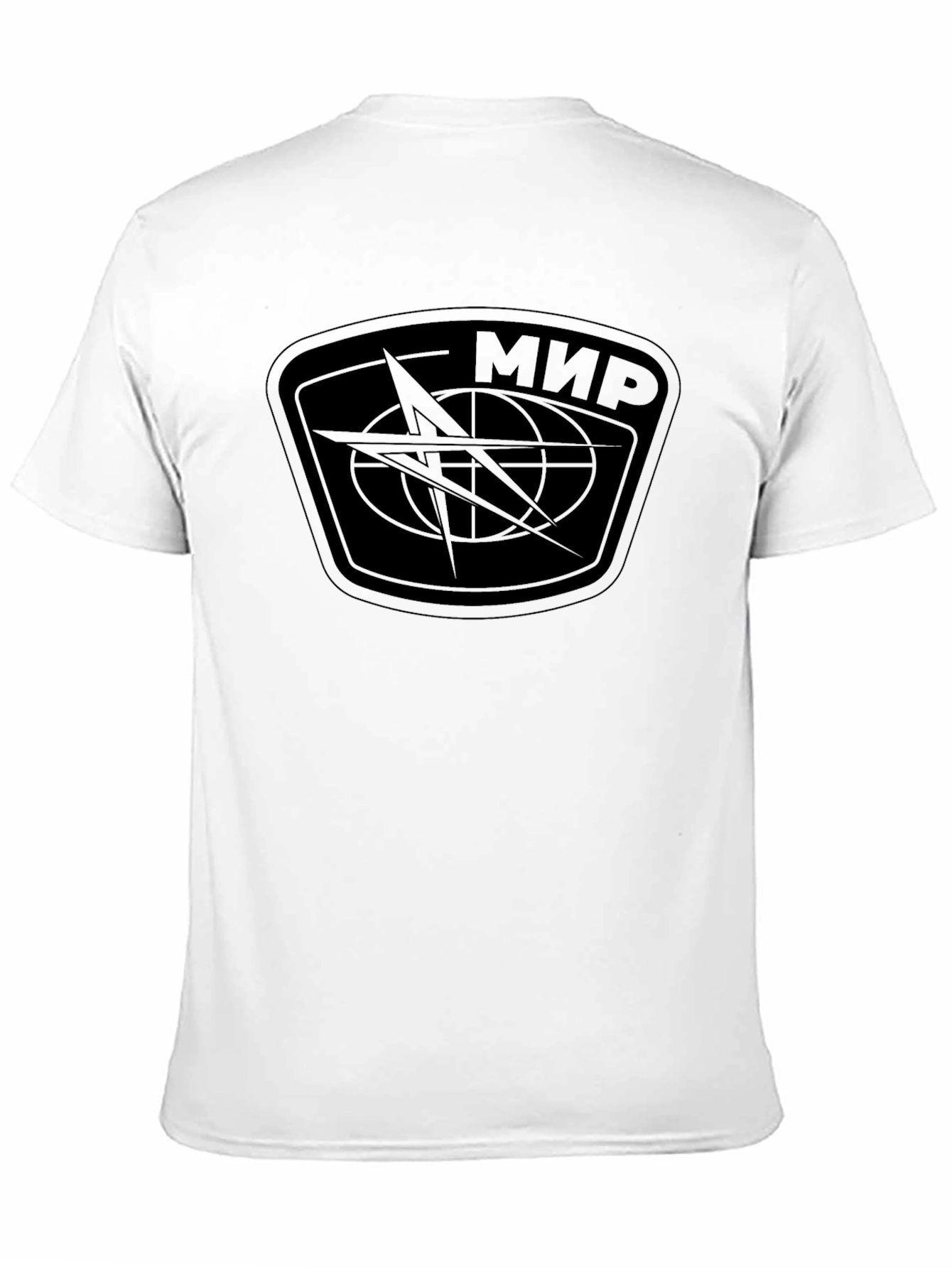 Mir Space Station Design T-Shirt - Black