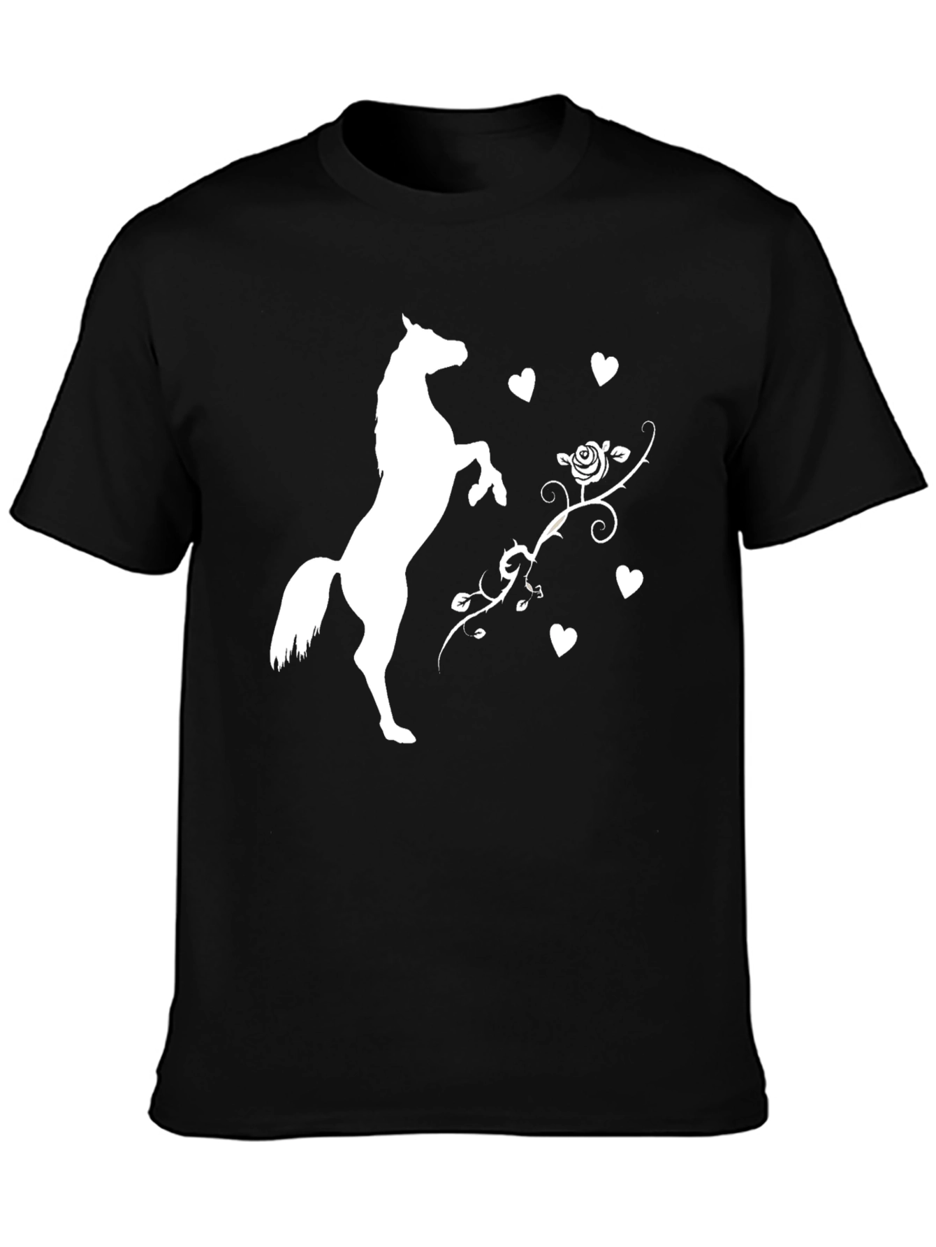 Horse Rose Heart Graphic Tee