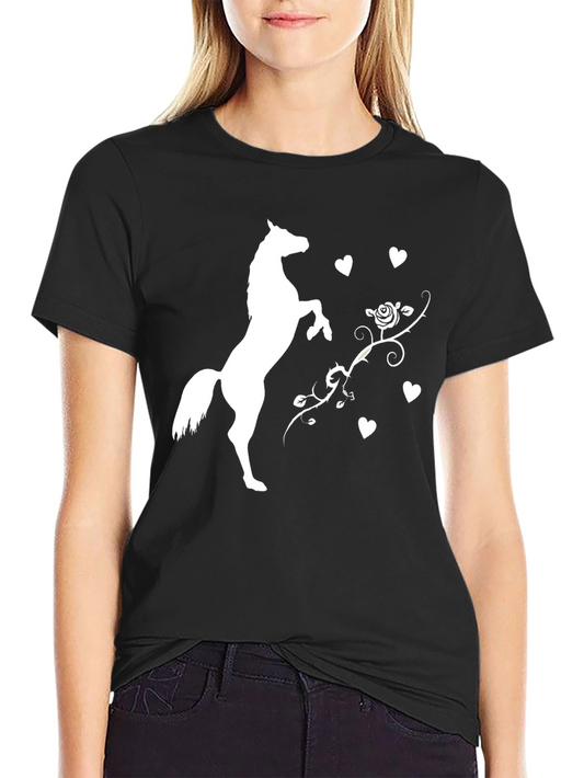 Horse Rose Heart Graphic Tee
