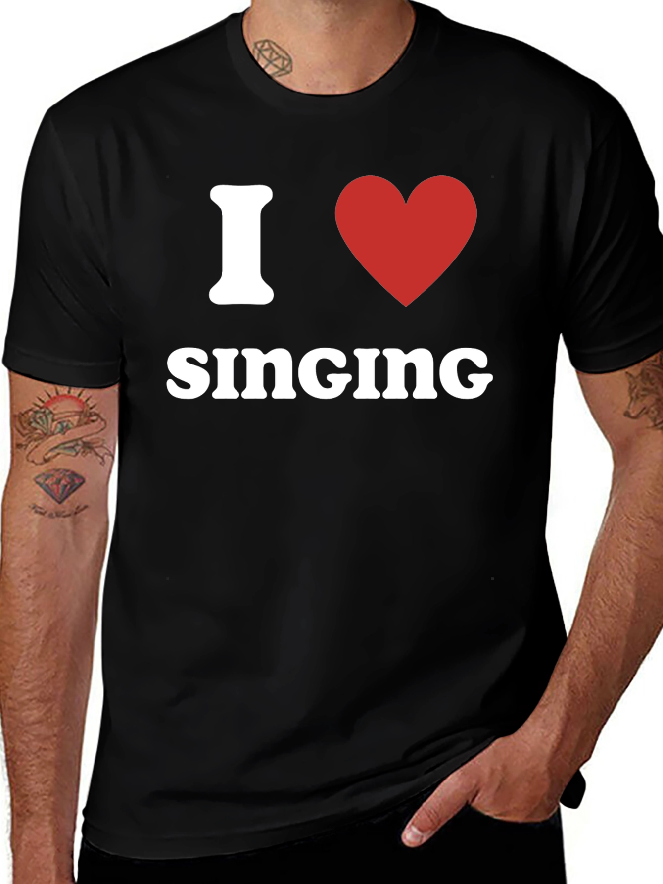 I Heart Singing Black T-Shirt