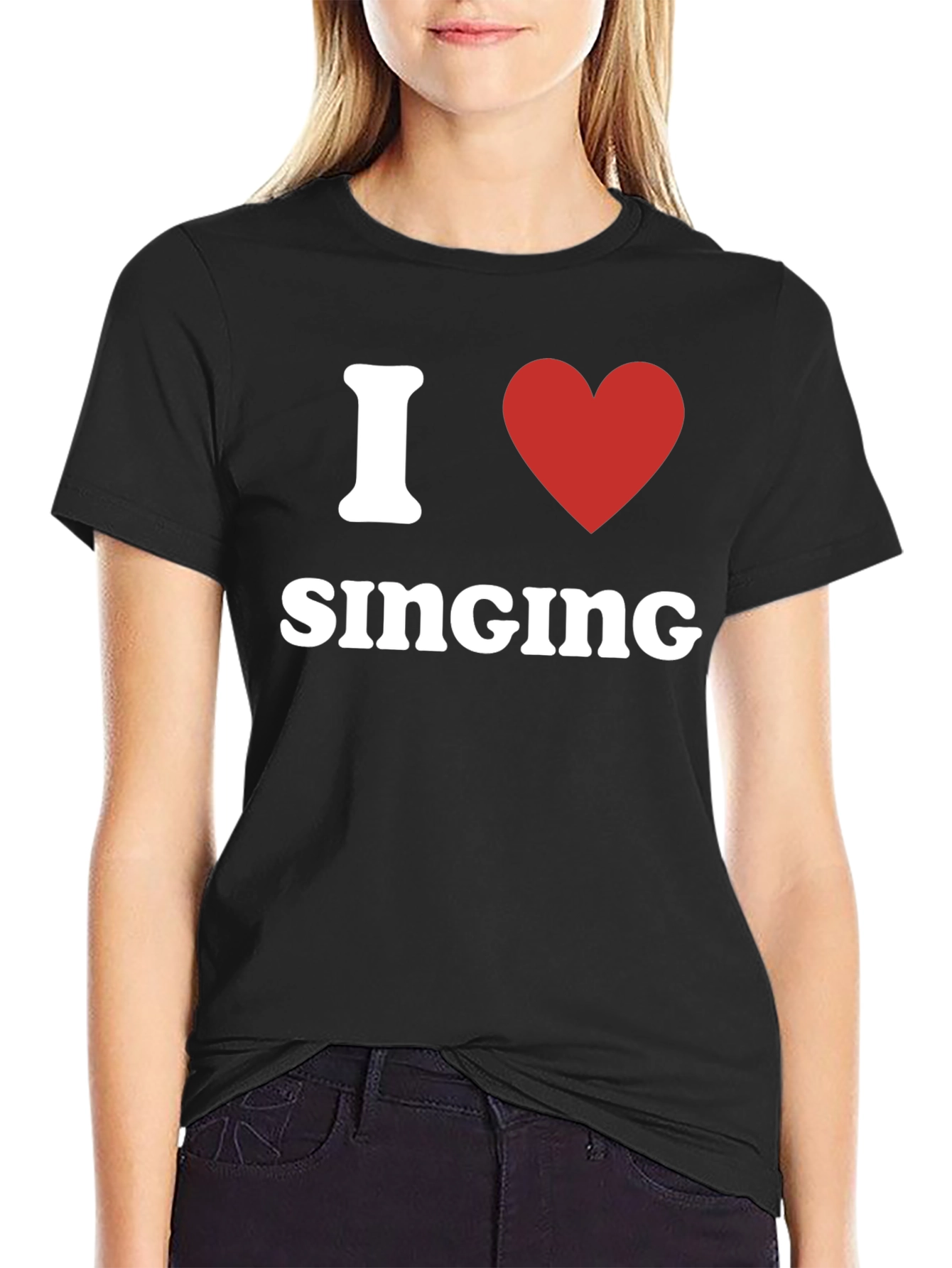 I Heart Singing Black T-Shirt