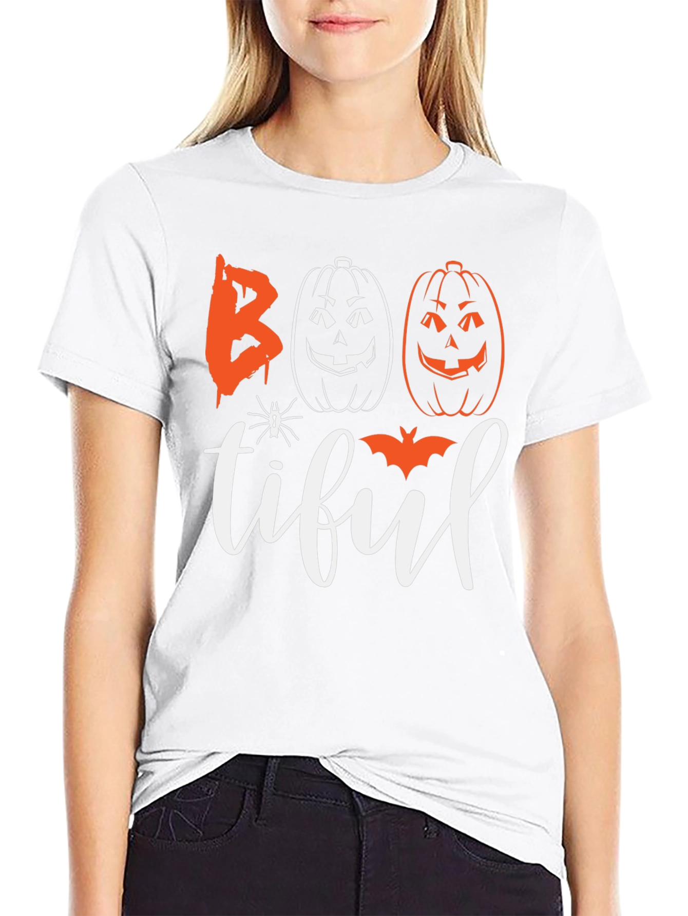 Boo-tiful Halloween Graphic Tee - Black