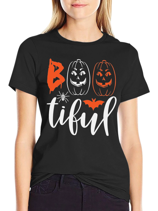 Boo-tiful Halloween Graphic Tee - Black