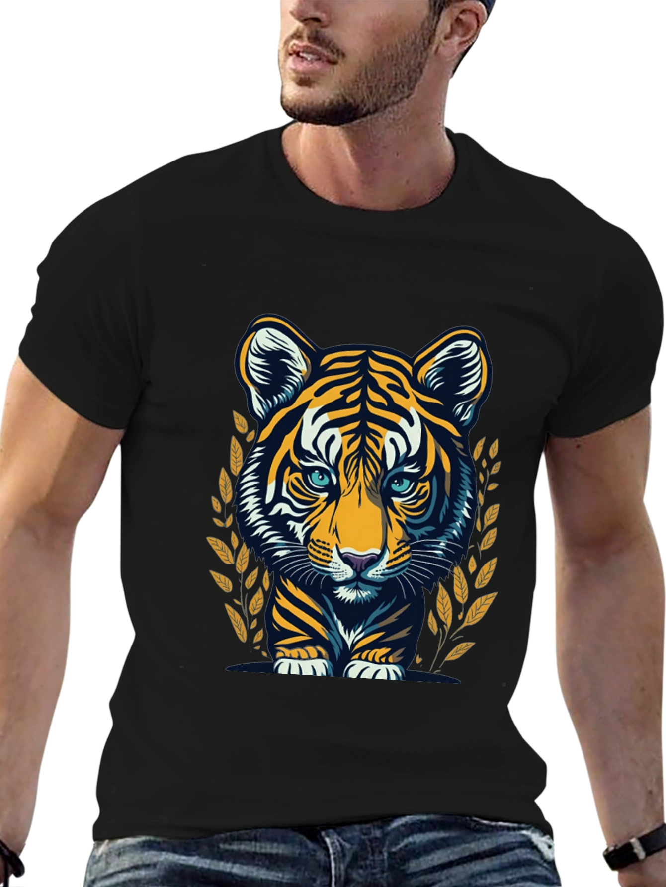 Cool Tiger Graphic Black T-Shirt