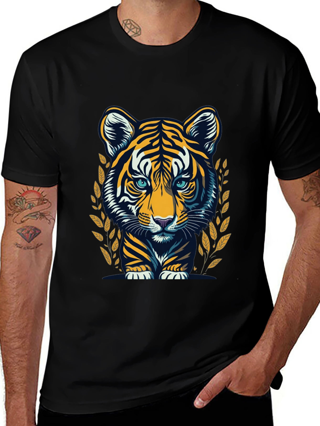 Cool Tiger Graphic Black T-Shirt