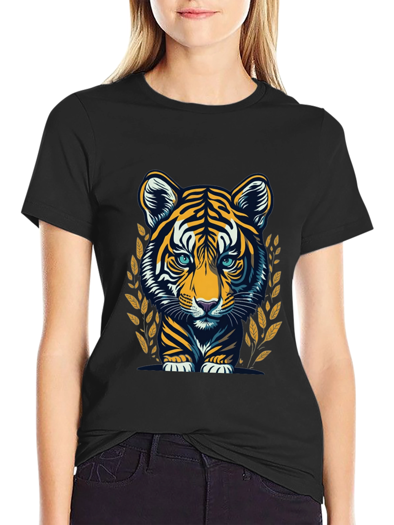 Cool Tiger Graphic Black T-Shirt