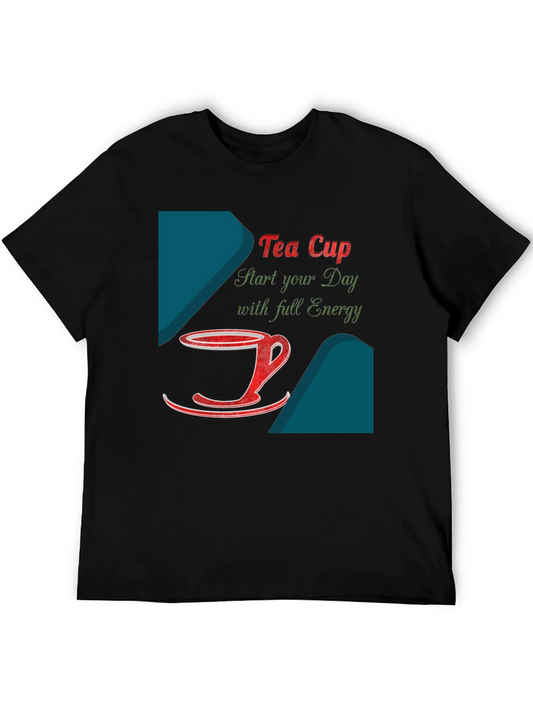 Tea Cup Design T-Shirt - Start Your Day With Energy!