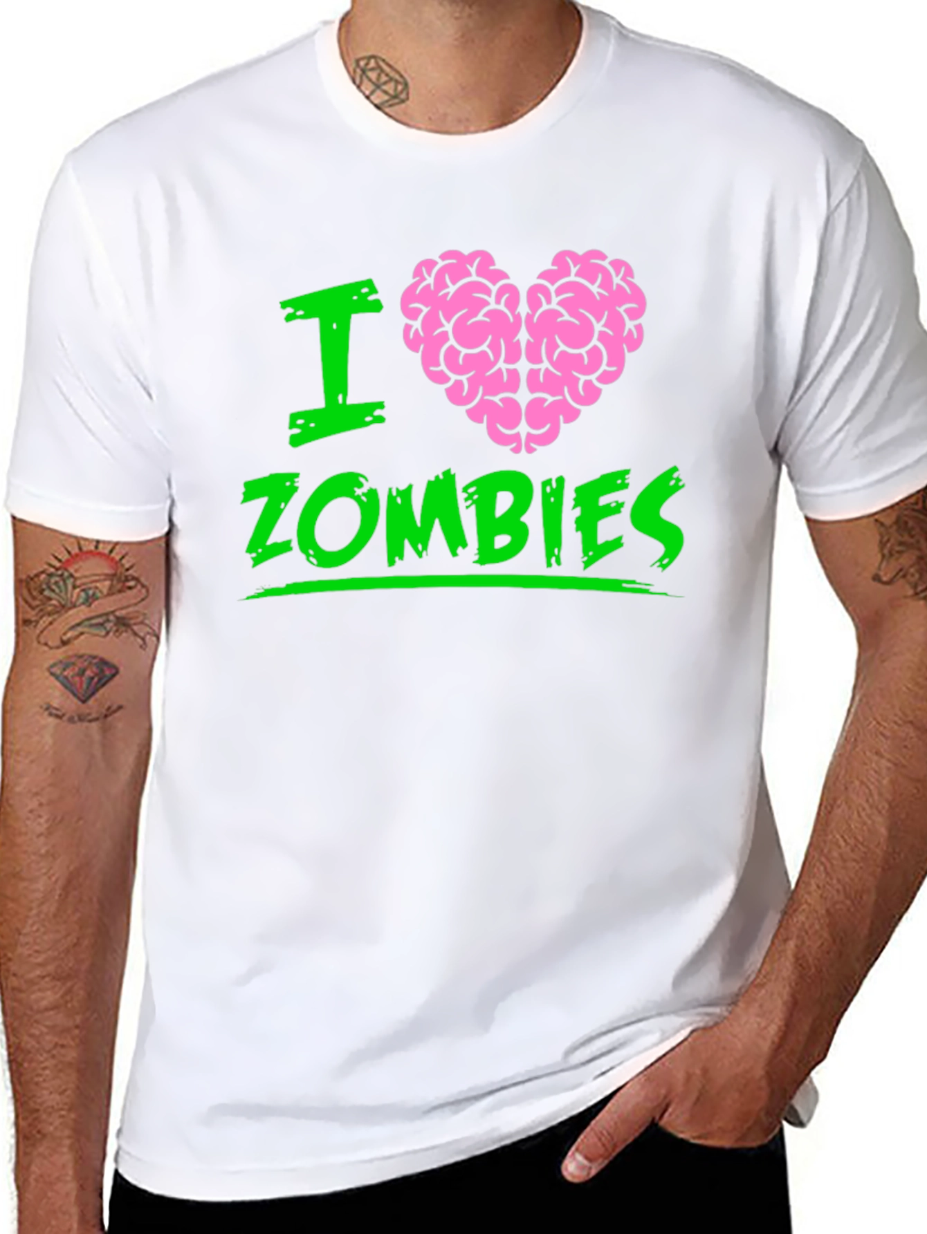 I Heart Brains Zombies Graphic T-Shirt