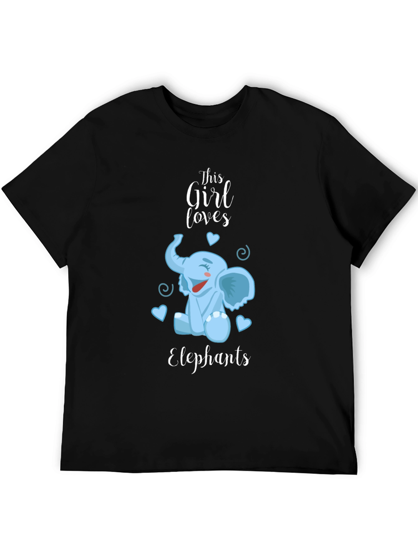 Girls Elephant Lover Tee - Cute Cartoon Design