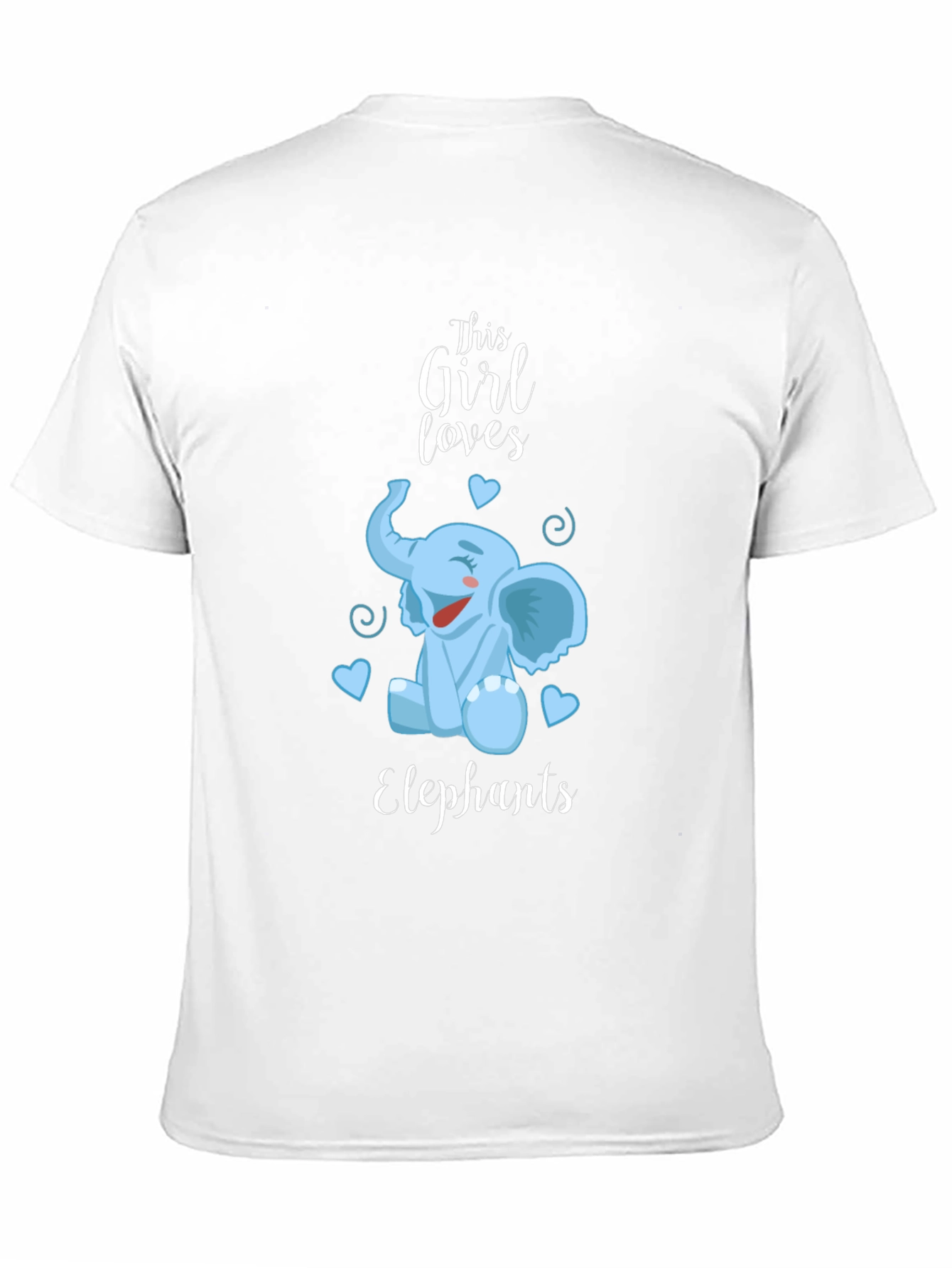 Girls Elephant Lover Tee - Cute Cartoon Design