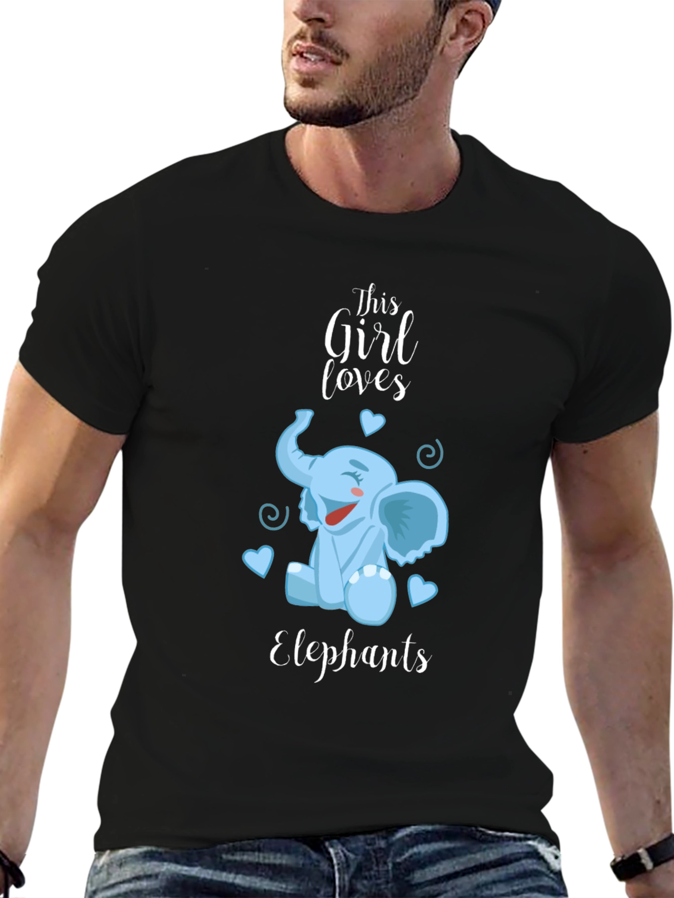 Girls Elephant Lover Tee - Cute Cartoon Design