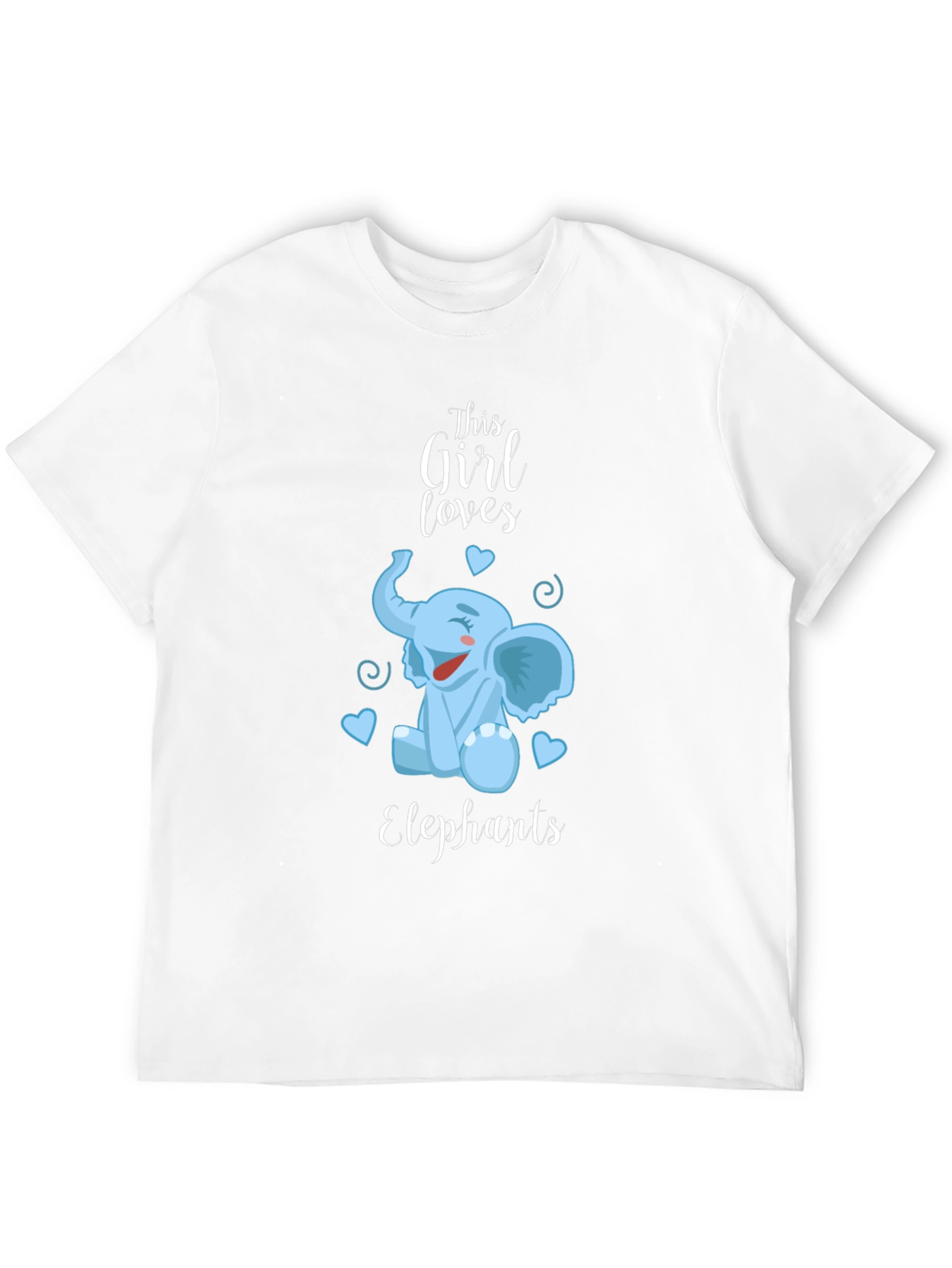 Girls Elephant Lover Tee - Cute Cartoon Design