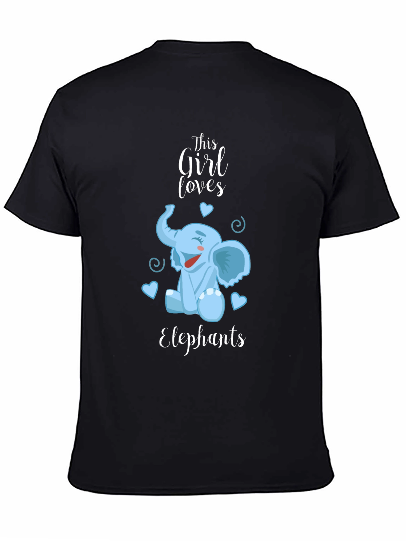 Girls Elephant Lover Tee - Cute Cartoon Design