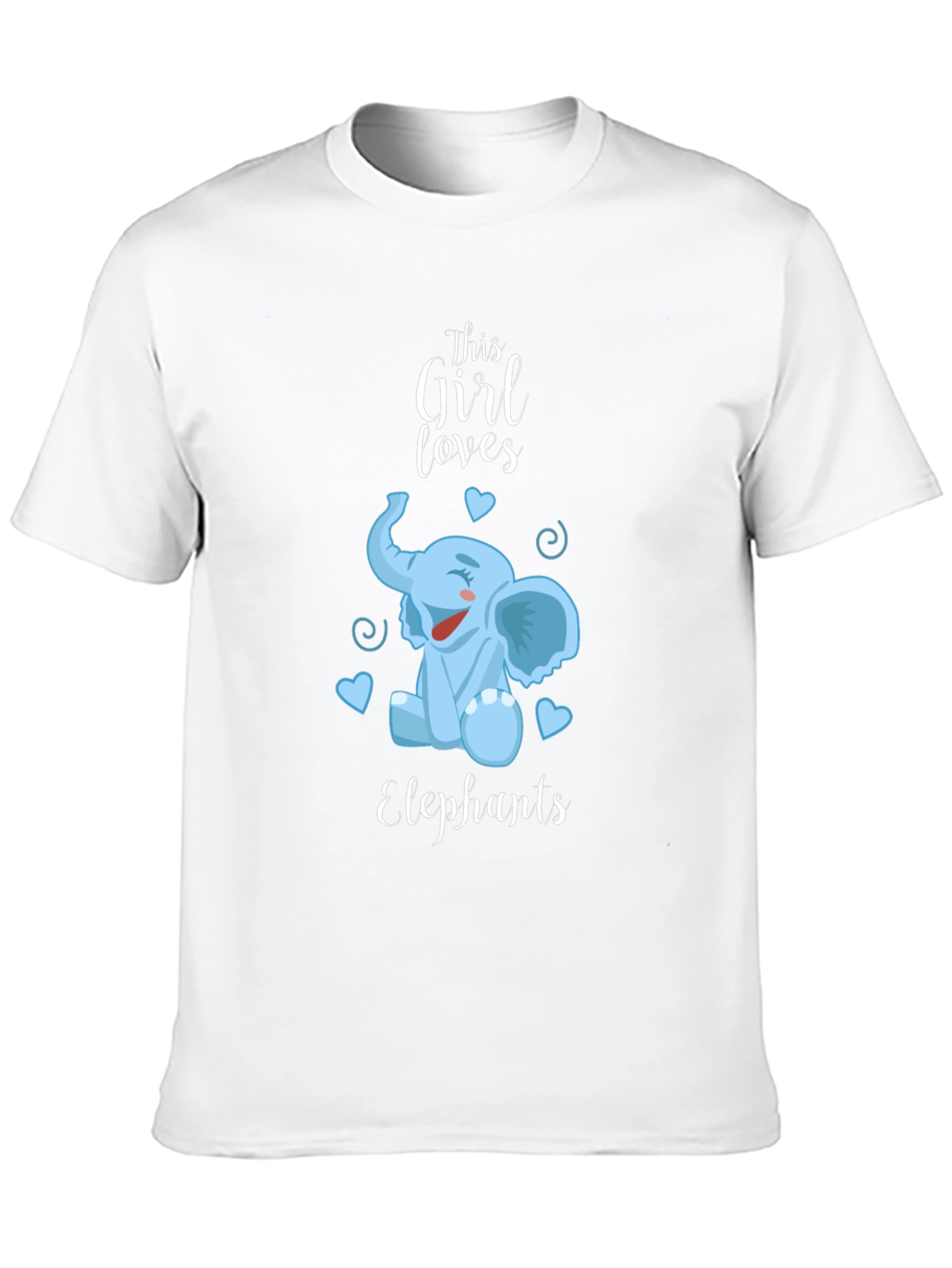 Girls Elephant Lover Tee - Cute Cartoon Design