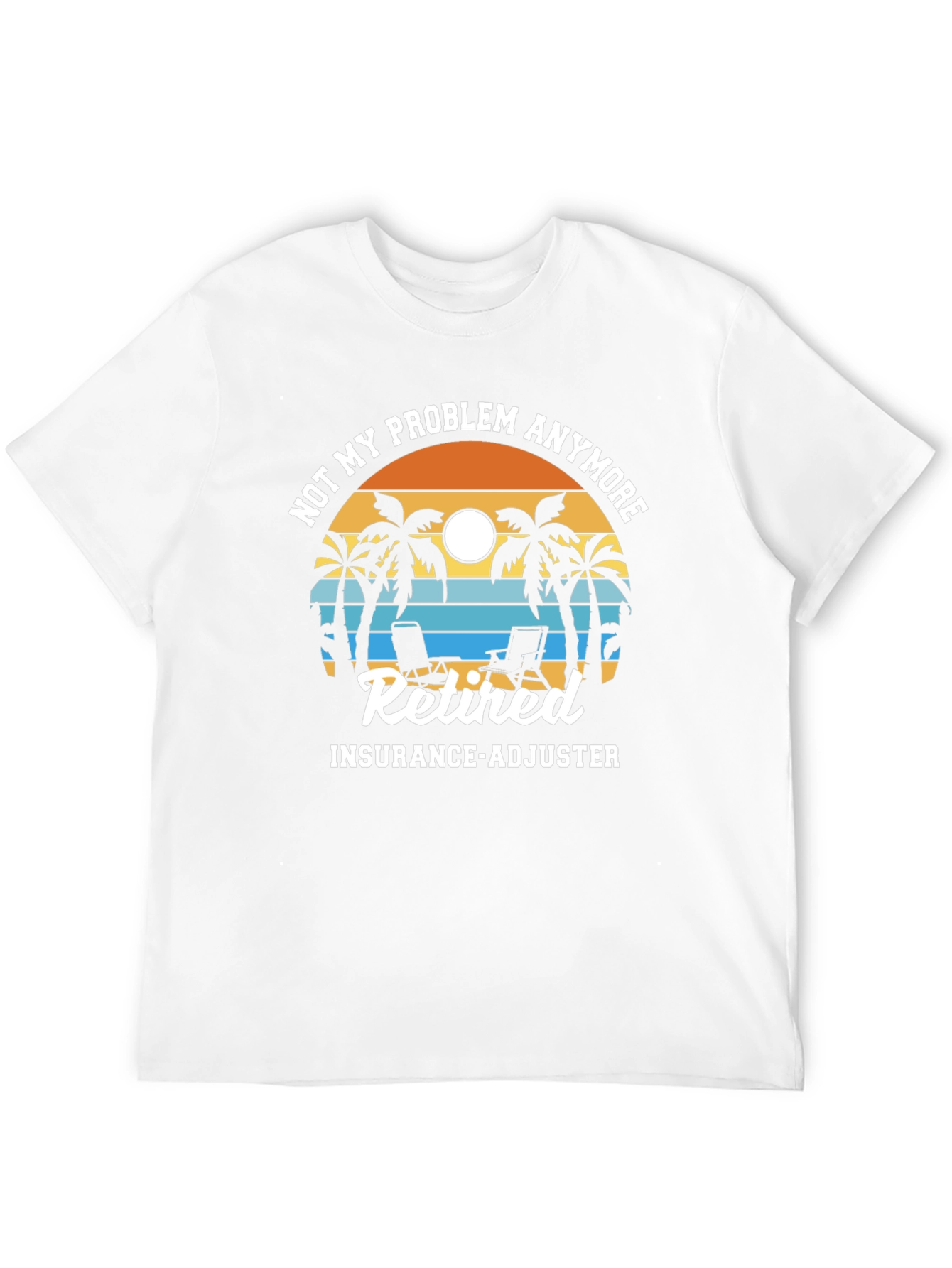 Retired Insurance Adjuster T-Shirt - Beach Scene