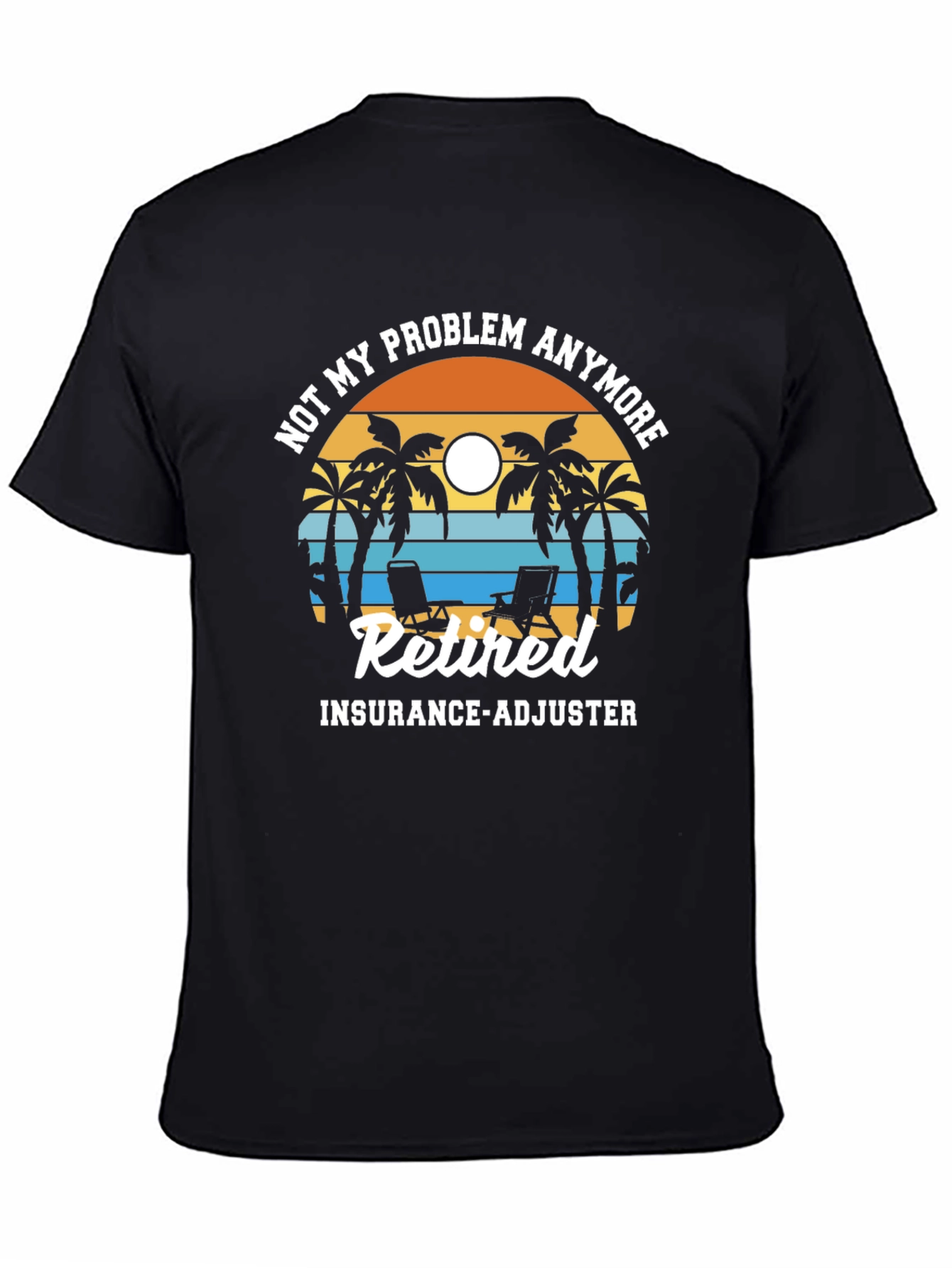 Retired Insurance Adjuster T-Shirt - Beach Scene