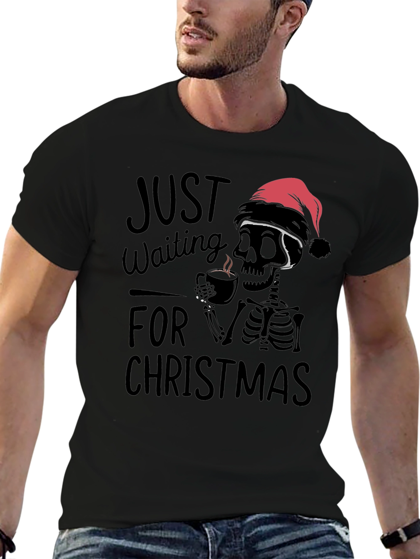 Waiting for Christmas Skeleton T-Shirt