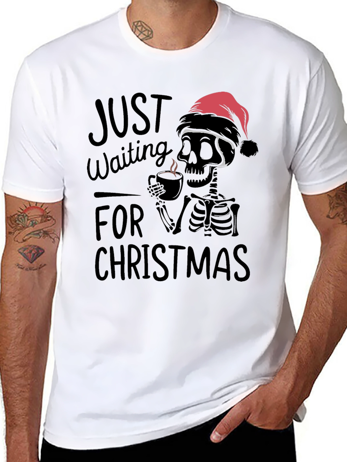 Waiting for Christmas Skeleton T-Shirt