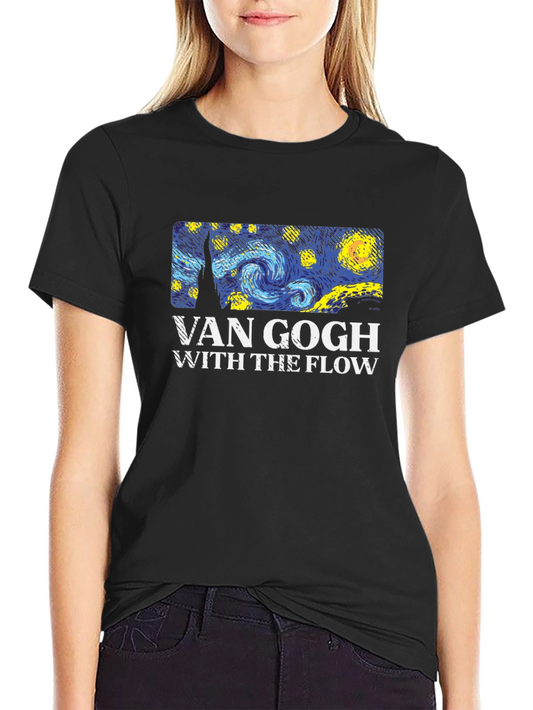 Van Gogh With the Flow Graphic T-Shirt - Art Lover Tee