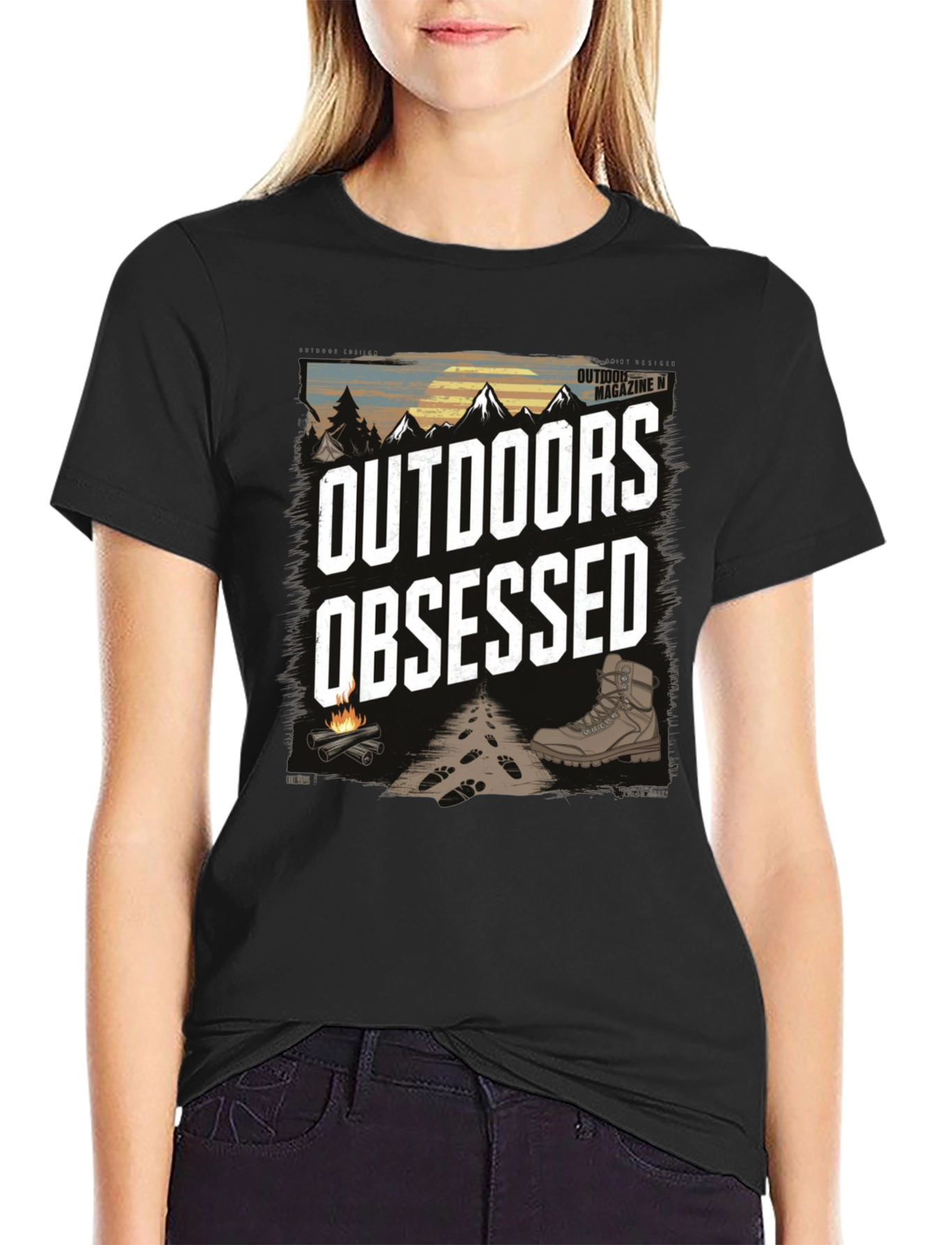 Outdoors Obsessed Graphic T-Shirt
