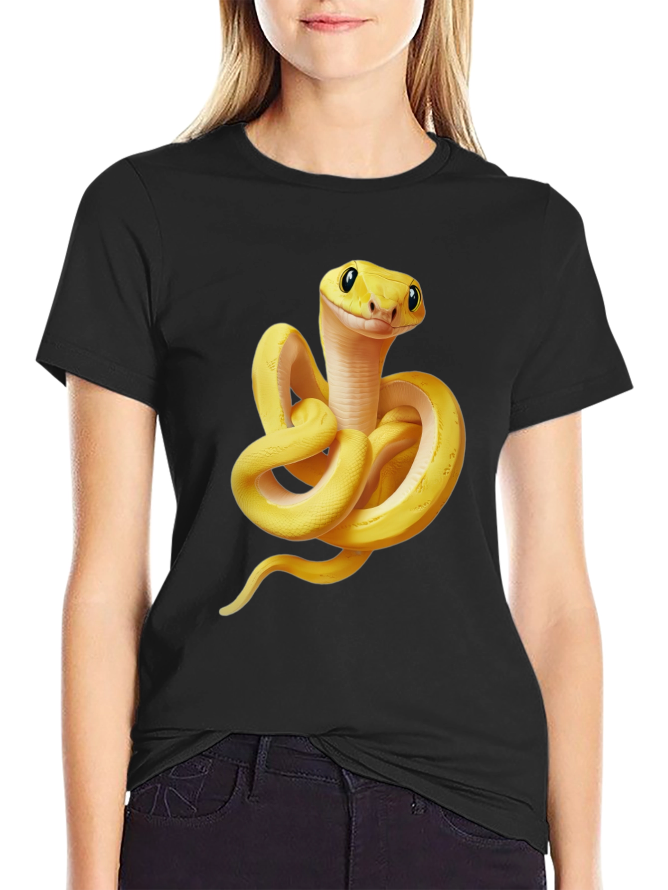 Cool Snake Graphic T-Shirt - Black Cotton Tee