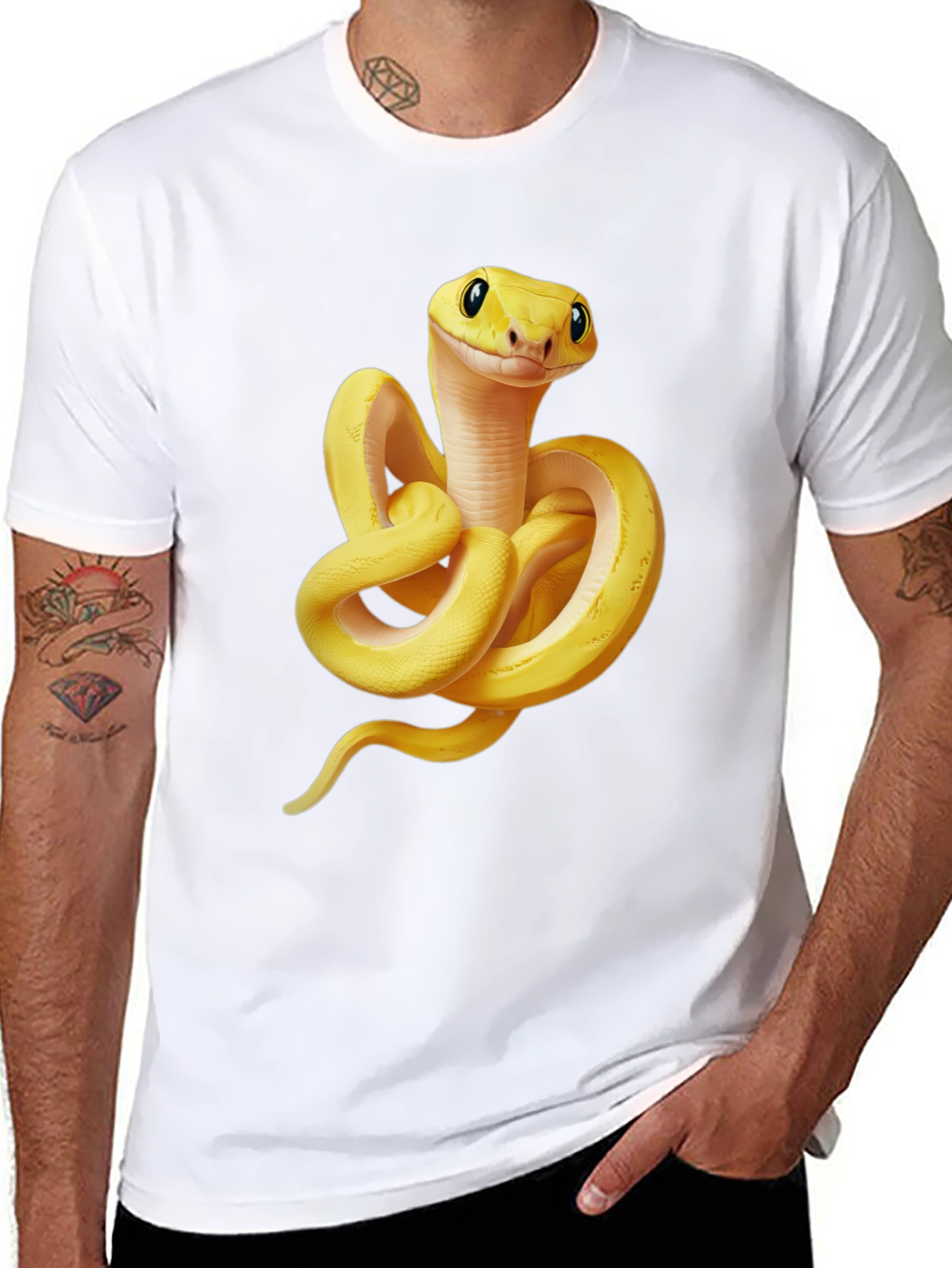 Cool Snake Graphic T-Shirt - Black Cotton Tee
